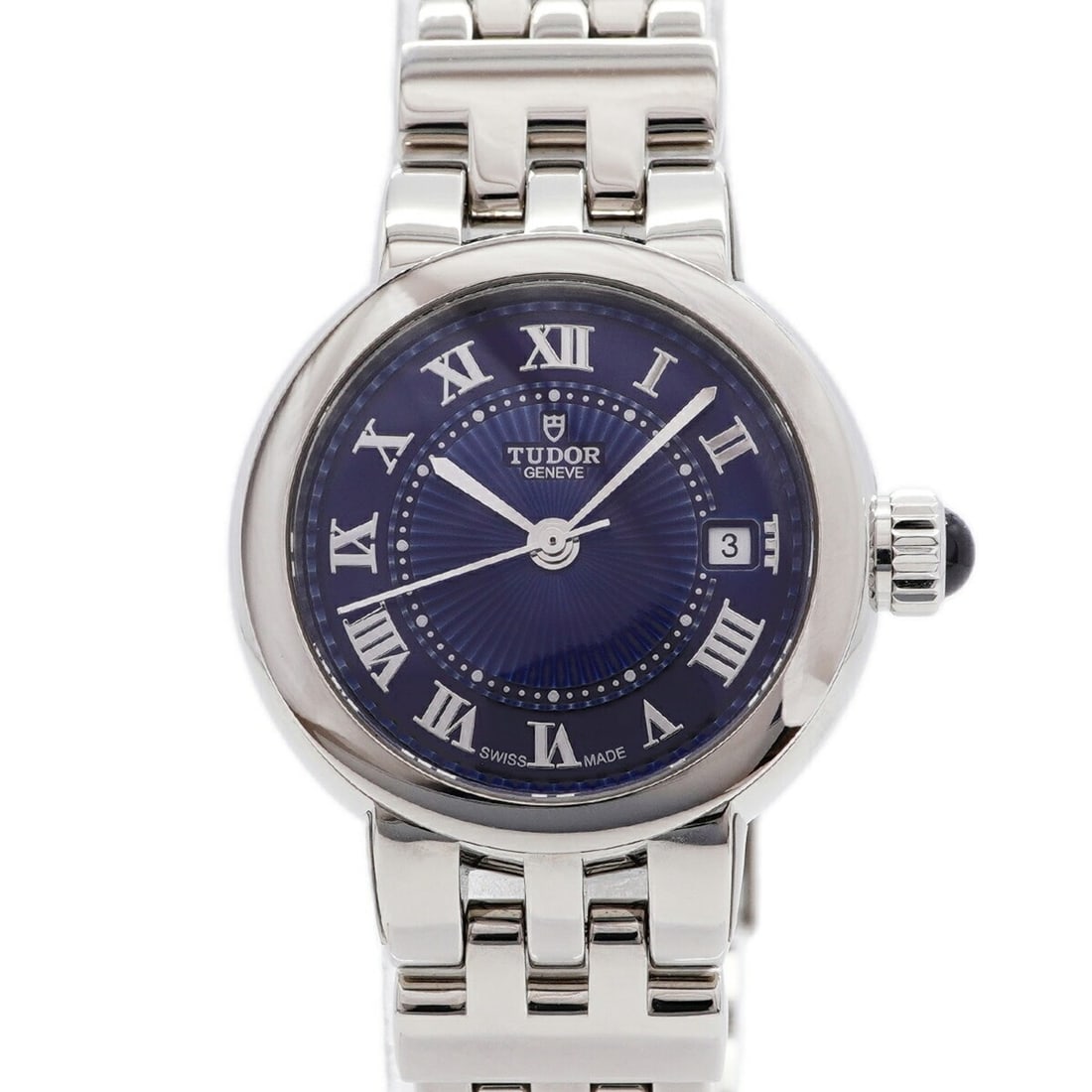 Tudor Cou de Rose 35200 Blue Dial Women's Watch: --- Catalog ---Category: SizeWrist Size: 16cm / 6.29''Case Diameter: 25.9mm / 1.02''Category: DesignType: WristwatchGender: WomenColor (Dial): BlueMaterial (Band): Stainless steelCategory: GeneralMPN: