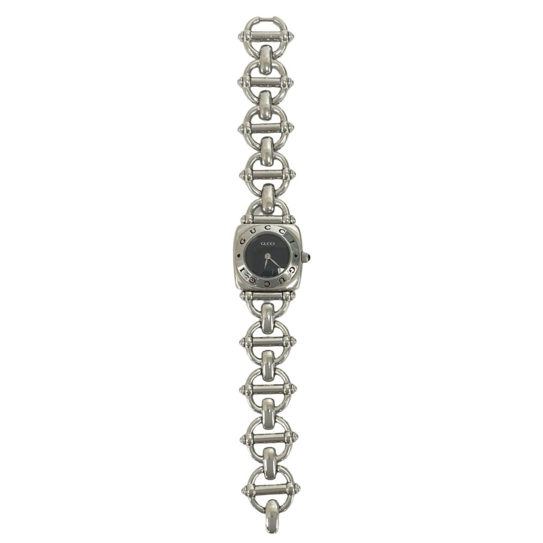 GUCCI Horsebit Chain Stainless Steel Quartz Wristwatch, Silver, 37483 (1 of 11)