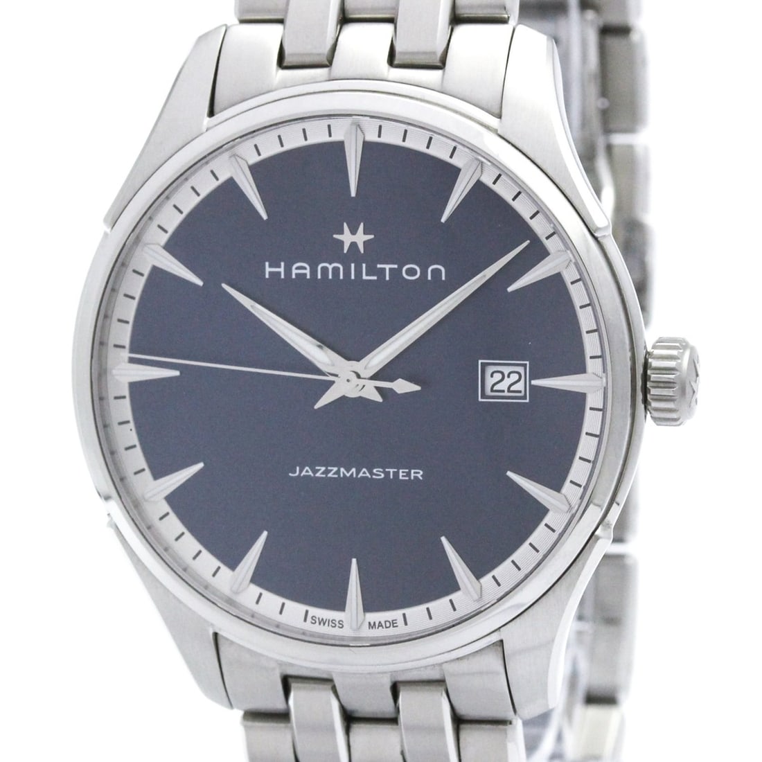 HAMILTON Jazzmaster Stainless Steel Quartz Mens Watch H32451141 Polished: --- Catalog ---Category: SizeCase Diameter: 40mm / 1.57''Category: DesignType: WristwatchStyle: Dress/FormalGender: MenColor (Dial): BlueMaterial (Band): Stainless steelMaterial (Case): Stainless stee