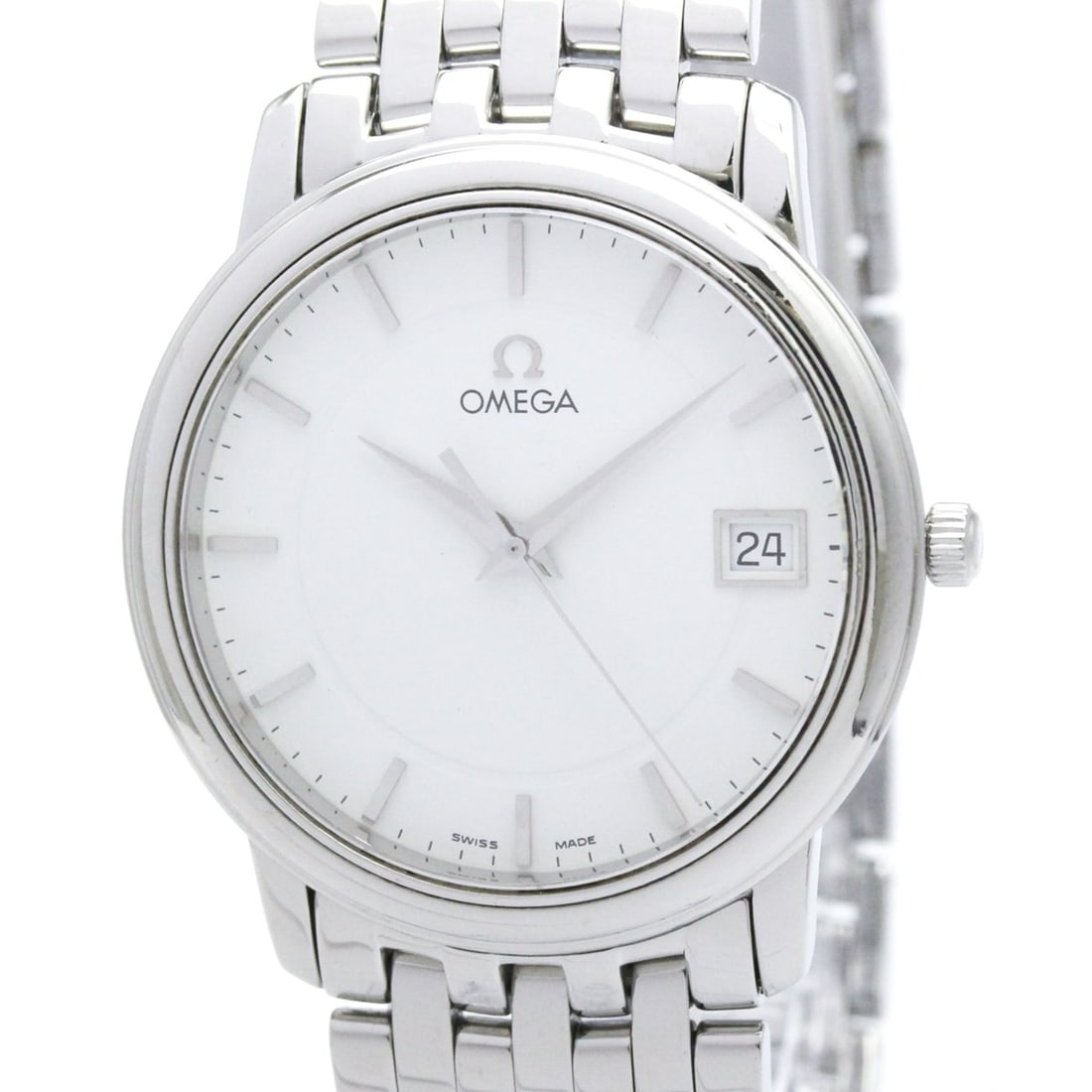 OMEGA De Ville Prestige Steel Quartz Mens Watch 4510.21 Polished: --- Catalog ---Category: SizeCase Diameter: 34mm / 1.34''Category: DesignType: WristwatchStyle: Dress/FormalGender: MenColor (Dial): WhiteMaterial (Band): Stainless steelMaterial (Case): Stainless ste