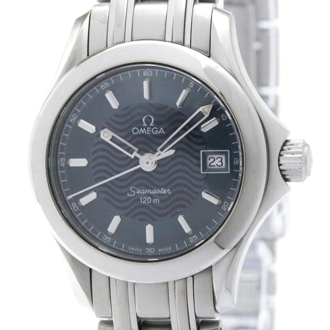 OMEGA Seamaster 120M Steel Quartz Ladies Watch 2581.81 Polished: --- Catalog ---Category: SizeCase Diameter: 26mm / 1.02''Category: DesignType: WristwatchStyle: SportGender: WomenColor (Dial): BlueMaterial (Band): Stainless steelMaterial (Case): Stainless steelCate