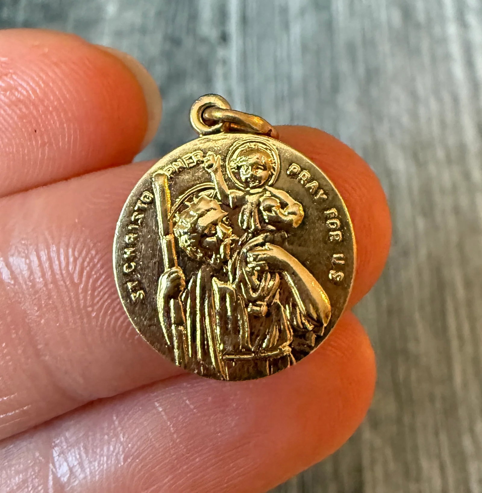 Reversible St. Christopher and Guardian Angel Medal in 14K Gold (1 of 1)