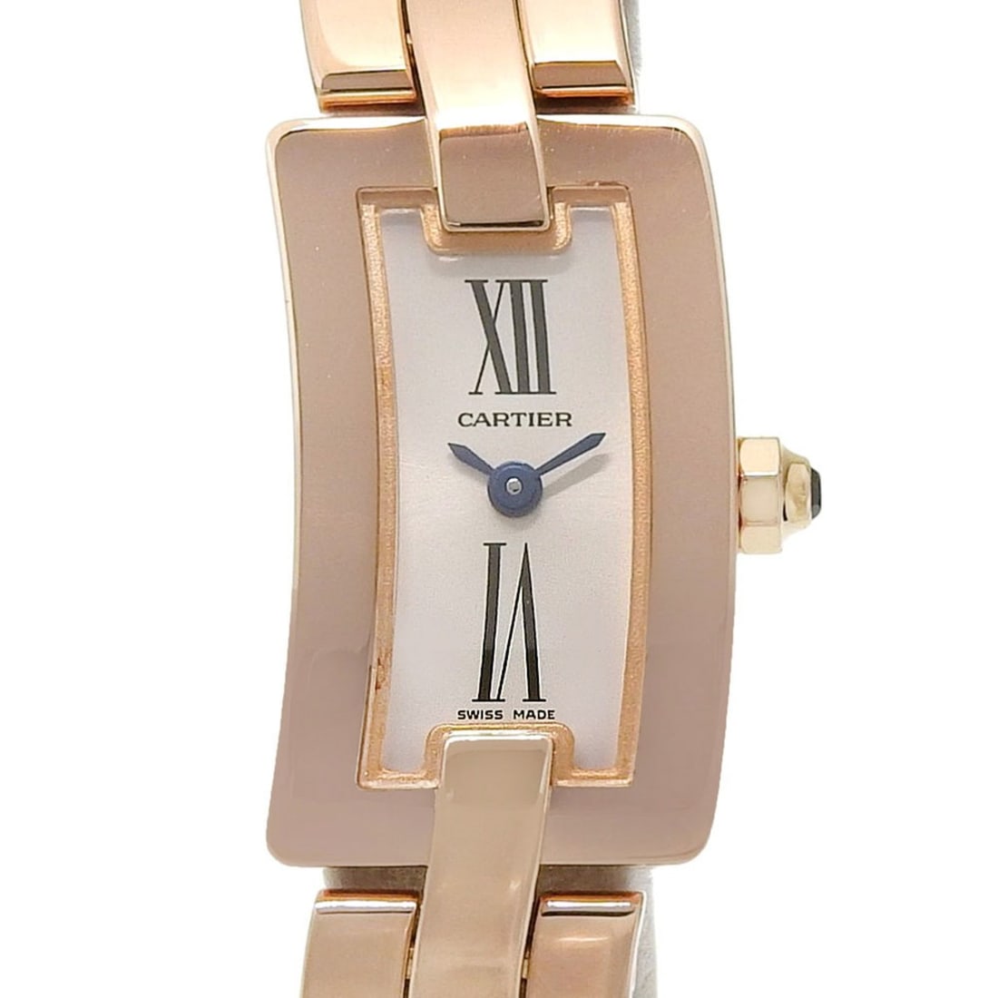 Cartier Ballerina SM W700023J White Dial 18K Pink Gold Approx. 69.1g 23.4mm (height) x 14mm (width): --- Catalog ---Category: SizeWrist Size: 16cm / 6.29''Case Diameter: 14mm / 0.55''Category: DesignType: WristwatchGender: WomenColor (Dial): WhiteMaterial (Band): Pink gold (18K)Material (Case): Pink 