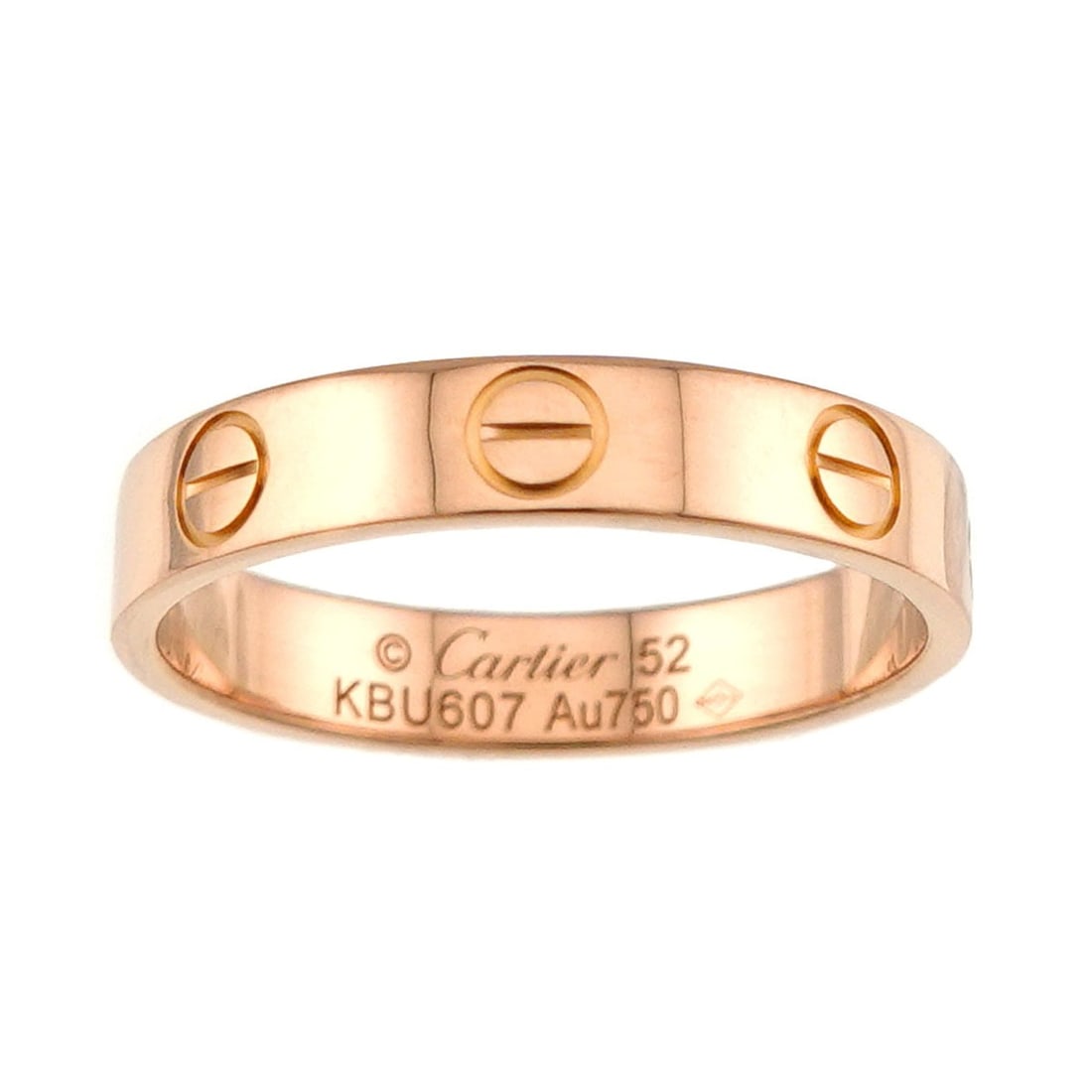 Cartier Mini Love Ring #52, 18K PG Pink Gold 750.: --- Catalog ---Category: SizeUS Size: 6.5Brand Size: 52Category: DesignType: Band ringGender: WomenMaterial: Pink gold (18K)Category: GeneralBrand: Cartier--- Item List ---Section: ConditionRanking: R