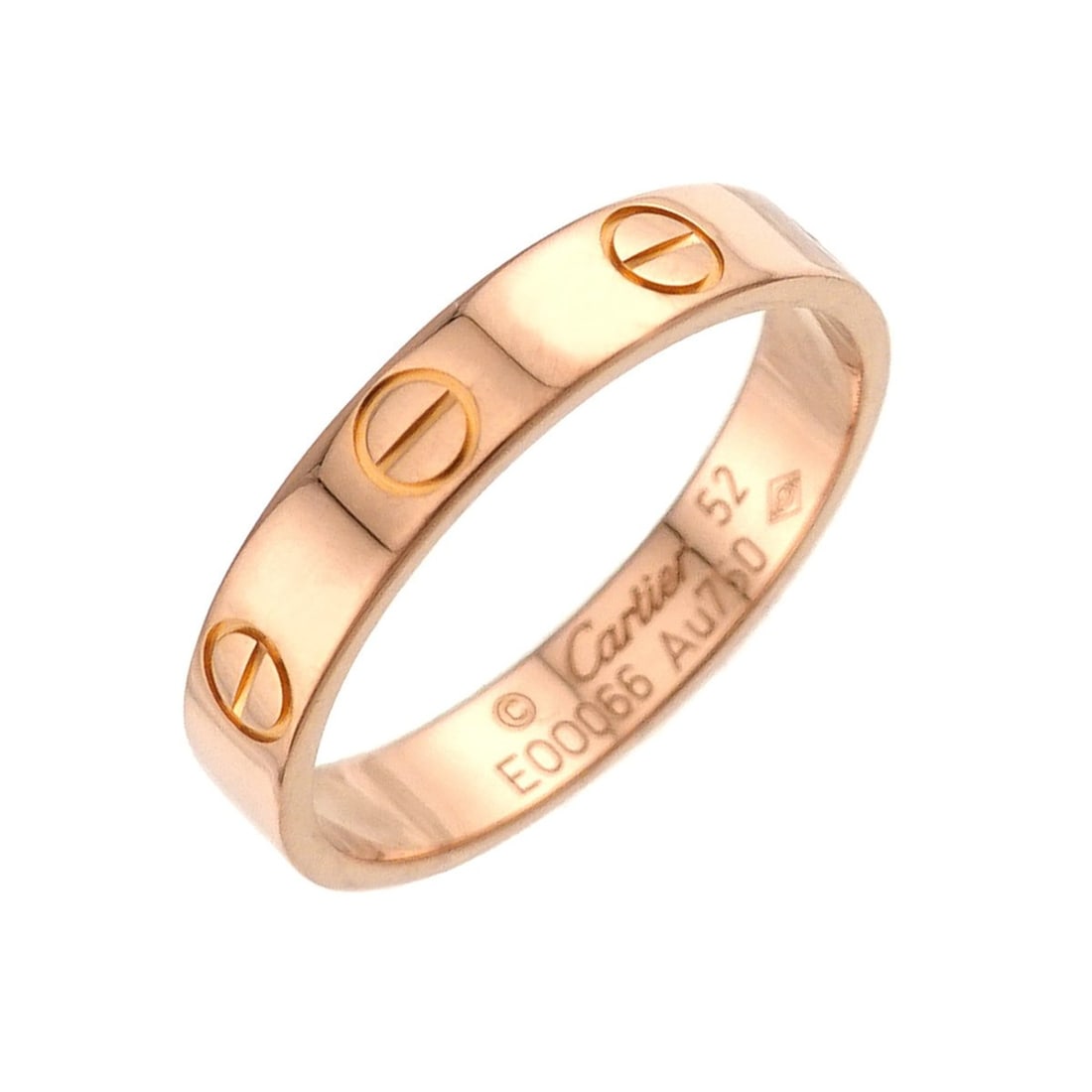 Cartier Mini Love Ring #52, 18K PG Pink Gold 750.: --- Catalog ---Category: SizeUS Size: 6.5Brand Size: 52Category: DesignType: Band ringGender: WomenMaterial: Pink gold (18K)Category: GeneralBrand: Cartier--- Item List ---Section: ConditionRanking: R