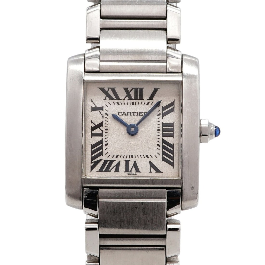Cartier Tank Française SM W51008Q3 Ivory Dial Women's Watch: --- Catalog ---Category: SizeWrist Size: 14.5cm / 5.7''Case Diameter: 20.5mm / 0.81''Category: DesignType: WristwatchGender: WomenColor (Dial): IvoryMaterial (Band): Stainless steelCategory: GeneralMP