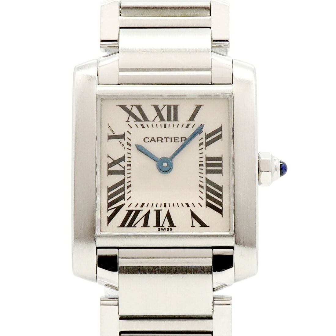 Cartier Tank Française SM W51008Q3 Ivory Dial Women's Watch: --- Catalog ---Category: SizeWrist Size: 14.5cm / 5.7''Case Diameter: 20.5mm / 0.81''Category: DesignType: WristwatchGender: WomenColor (Dial): IvoryMaterial (Band): Stainless steelCategory: GeneralMP