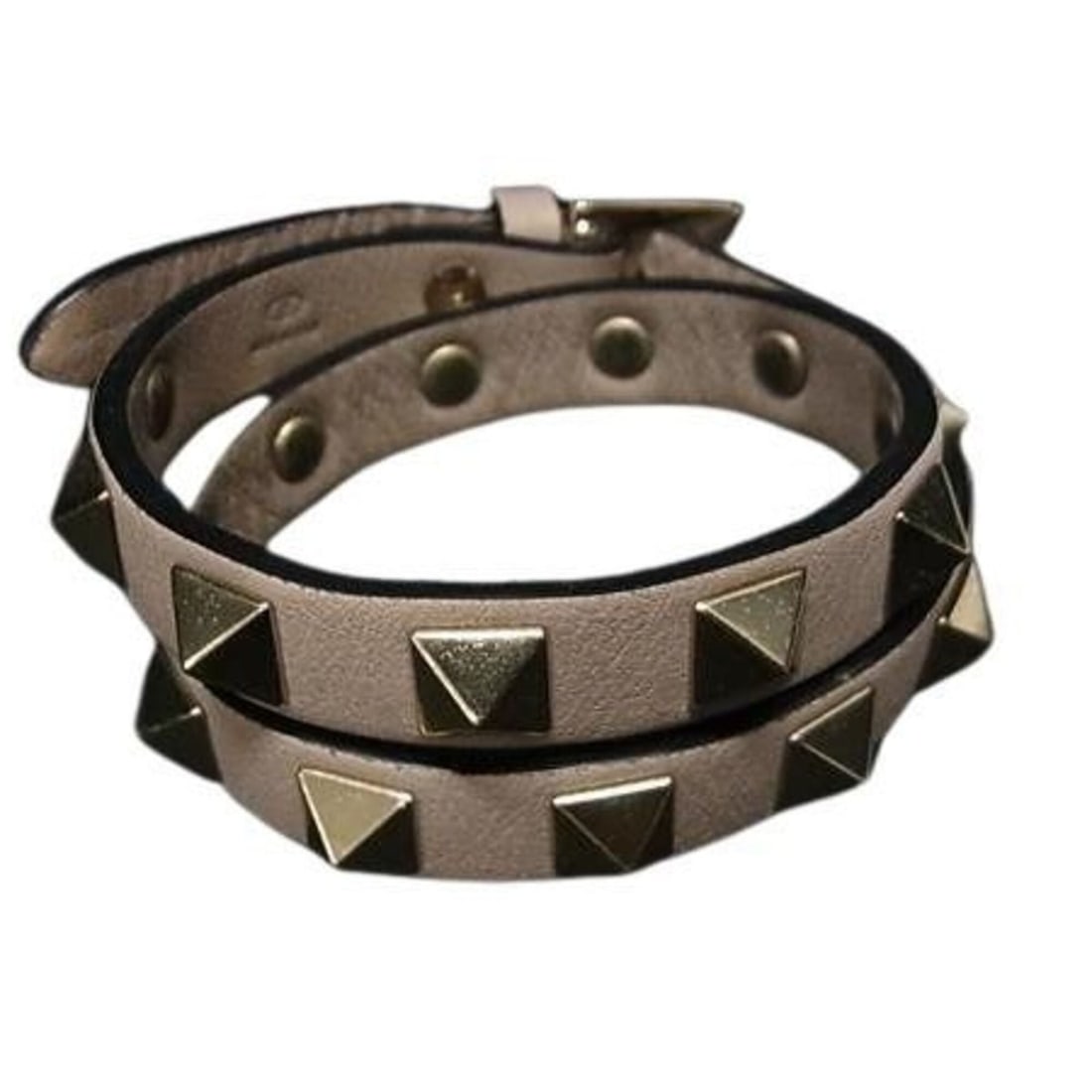VALENTINO GARAVANI Bracelet, Rockstud Design, Light Taupe Leather, Double Strand, Women's: --- Catalog ---Category: SizeTotal Length: 41cm / 16.14''Category: DesignType: Charm braceletColor: BrownGender: WomenMaterial: LeatherCategory: GeneralBrand: Valentino GaravaniCountry of Origin: