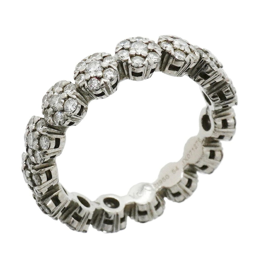 Van Cleef & Arpels Fleurette Ring, Pt950 Platinum, Diamond, Size #54, Ladies': --- Catalog ---Category: SizeUS Size: 7Brand Size: 54Category: DesignType: Band ringStone: DiamondGender: WomenMaterial: Platinum 950Category: GeneralBrand: Van Cleef & Arpels--- Item List ---Section: