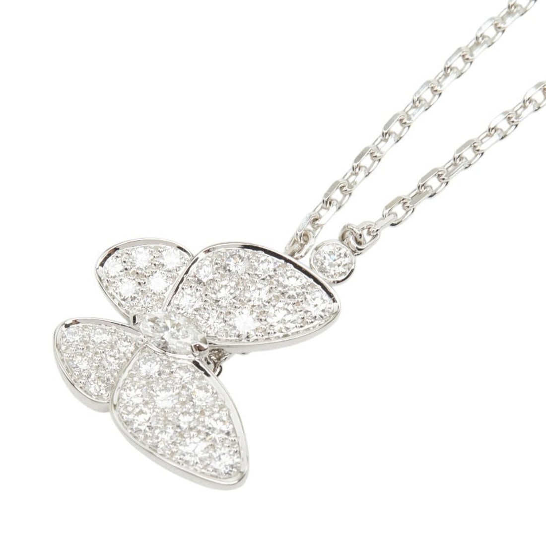 Van Cleef & Arpels de Papillon Pendant Necklace VCARO3M400 18KWG White Gold 750 Diamond Women's (1 of 8)