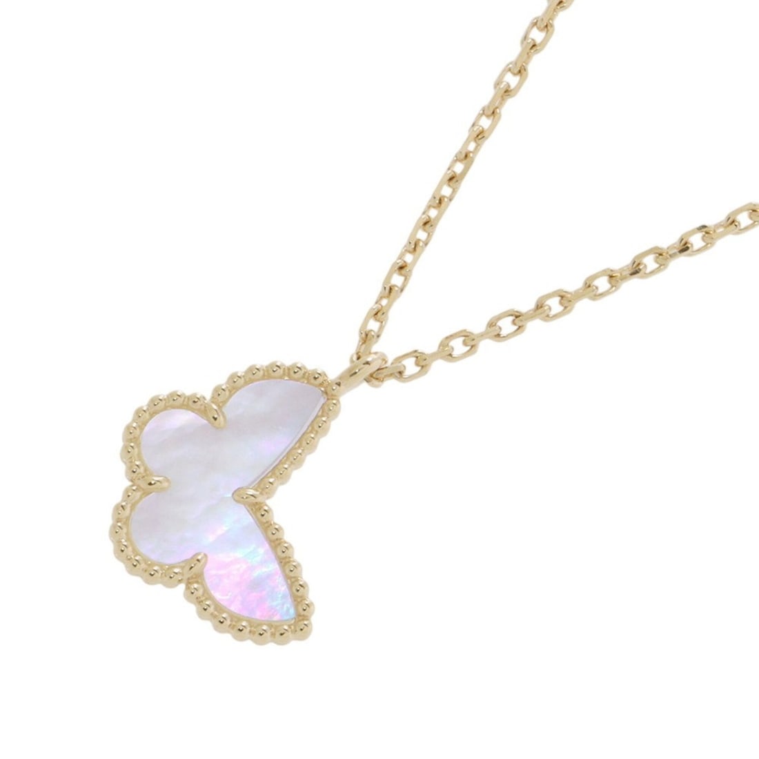 Van Cleef & Arpels Sweet Papillon Necklace Pendant Mother of Pearl 18K Yellow Gold VCARF69300: --- Catalog ---Category: SizeNeck Circumference: 40 cm / 15.74''Category: DesignColor: YellowGender: WomenMaterial: Yellow goldPendant Type: PendantNecklace Type: NecklaceCategory: GeneralMPN: VCARF69