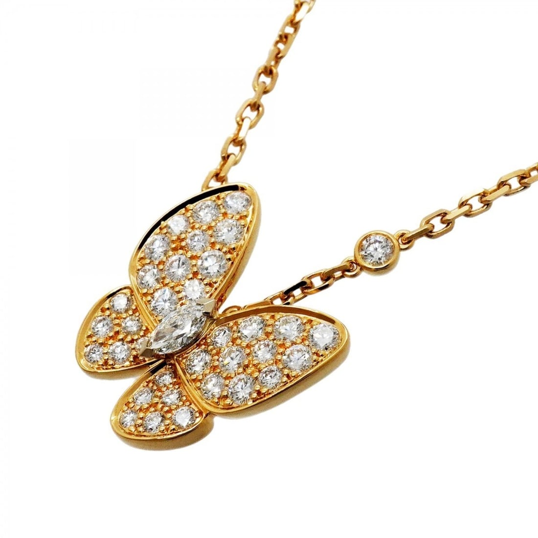 Van Cleef & Arpels Necklace de Papillon 18KYG Yellow Gold Diamond Women's: --- Catalog ---Category: SizePendant Size: 15.5mm x 15.7mm / 0.61'' x 0.61''Neck Circumference: 37 cm - 41.5 cm / 14.56'' - 16.33''Category: DesignStone: DiamondGender: WomenMaterial: Yellow gold (18K