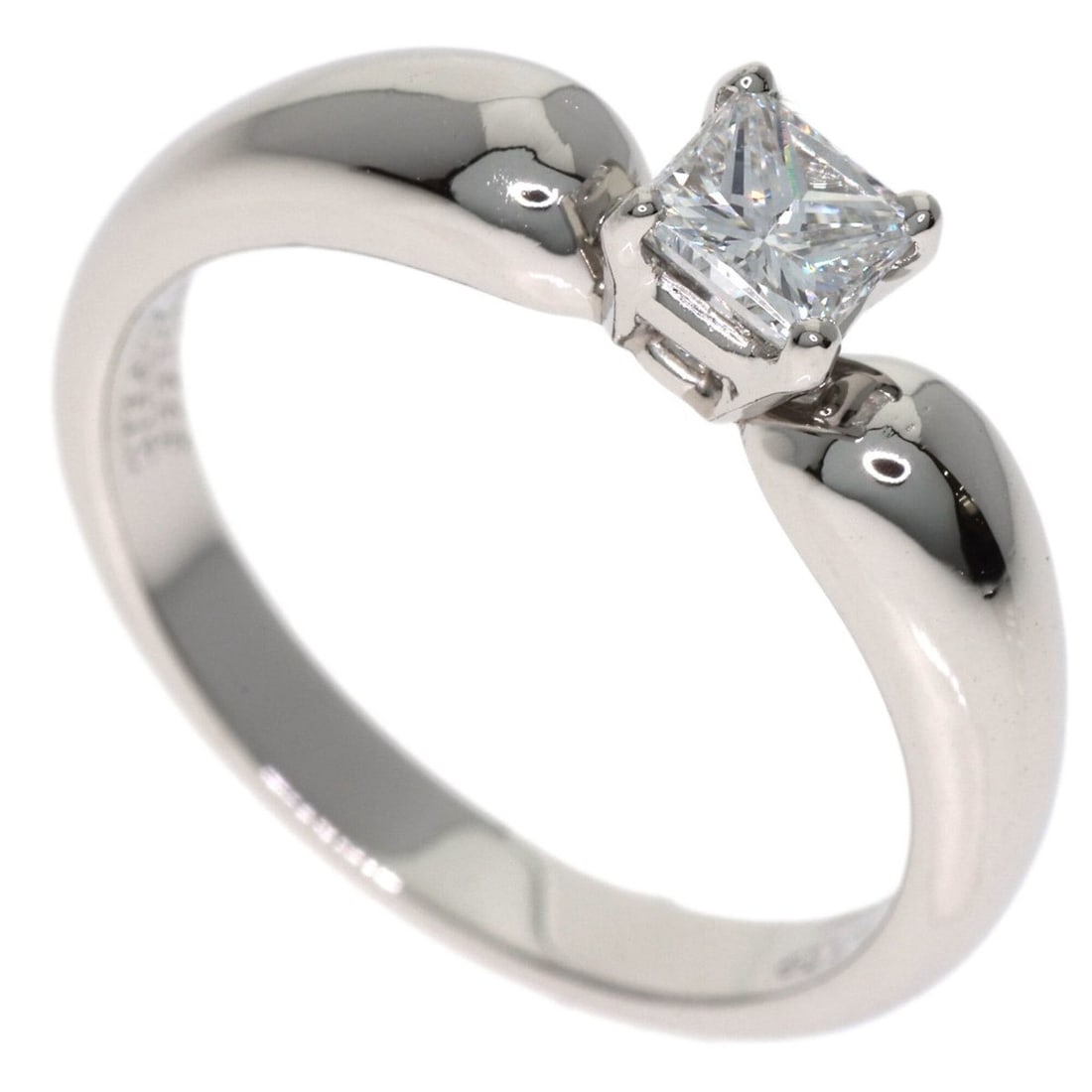 Van Cleef & Arpels Square Princess Cut Diamond Ring, Platinum PT950, Women's Ring: --- Catalog ---Category: SizeJP Size: 9US Size: 5Category: DesignType: Band ringStone: DiamondGender: WomenMaterial: Platinum 1000Category: GeneralBrand: Van Cleef & Arpels--- Item List ---Section: Co