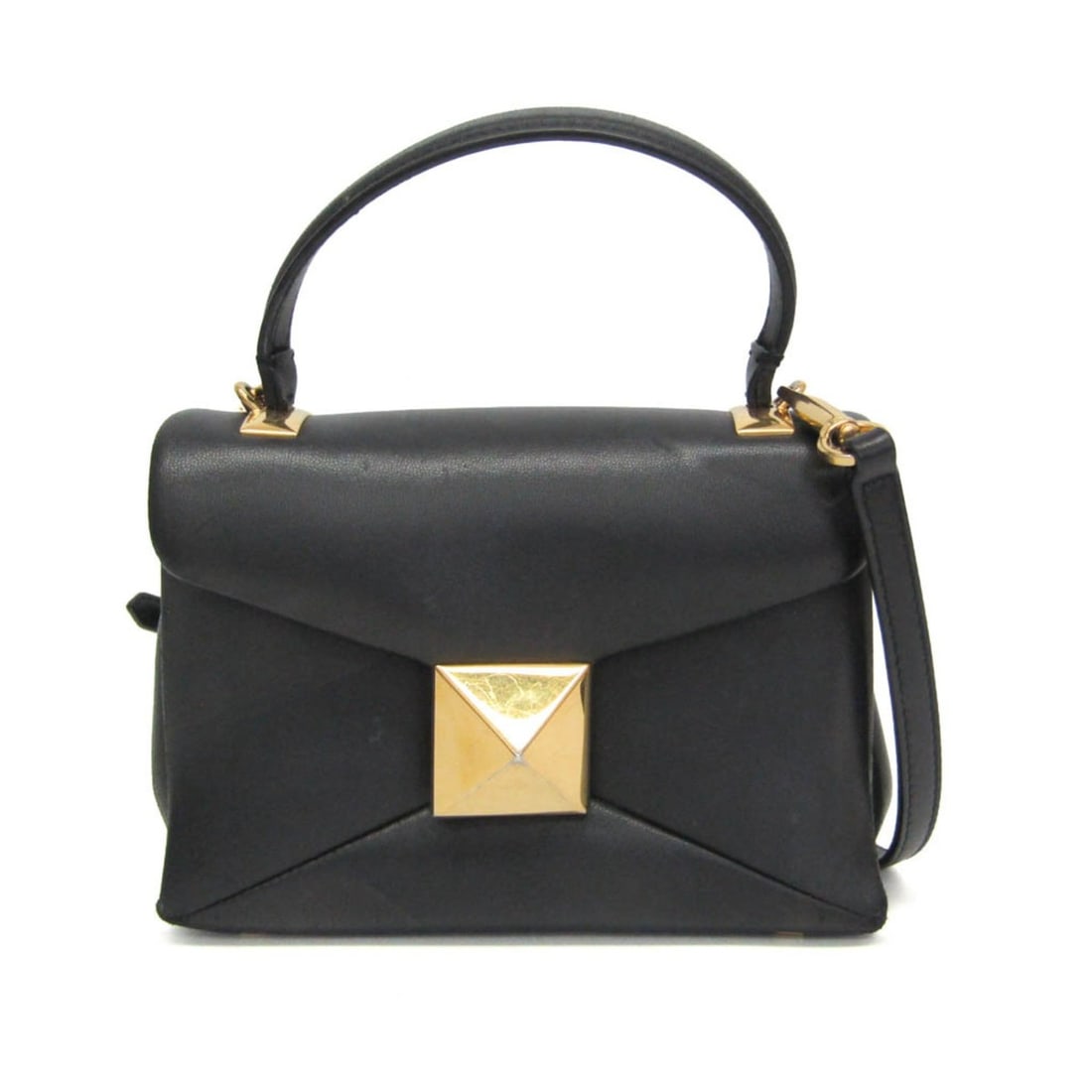 Valentino Garavani One Stud Small Women's Leather Handbag,Shoulder Bag Black (1 of 19)