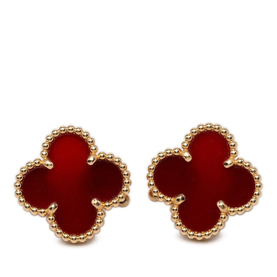 Van Cleef & Arpels Vintage Alhambra Earrings VCARD40400 18KYG Yellow Gold 750 Carnelian Women's: --- Catalog ---Category: SizeSize (HxWxD): 14.80mm x 14.80mm / 0.58'' x 0.58''Category: DesignType: Clip earringsColor: YellowGender: WomenMaterial: Yellow gold (18K)Category: GeneralMPN: