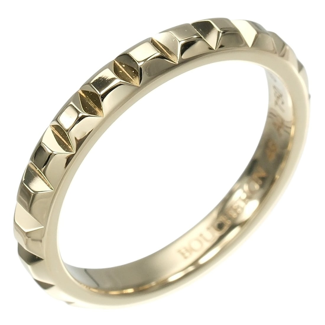 Boucheron Quatre Clou de Paris Medium Ring, Size 9, 18K Yellow Gold, Approx. 3.32g: --- Catalog ---Category: SizeWidth: 2.7mm / 0.11''Weight: 3.32g / 0.11oz.JP Size: 9US Size: 5Category: DesignType: Band ringGender: WomenMaterial: Yellow gold (18K)Category: GeneralBrand: Boucheron---