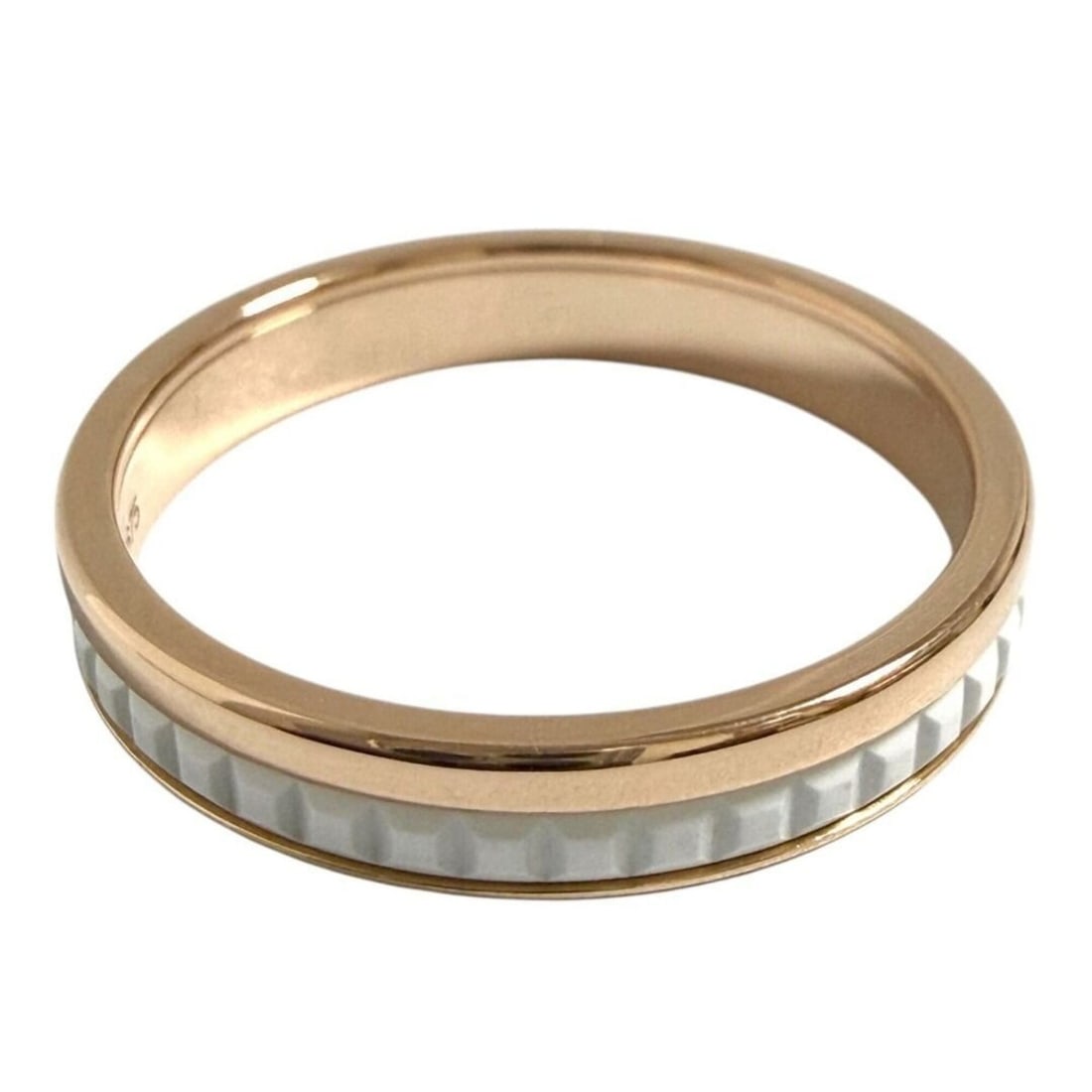 Boucheron Quatre White Half Ring (Unisex), Size 19 (60), 18K Gold: --- Catalog ---Category: SizeUS Size: 10Brand Size: 60Category: DesignType: Band ringGender: Women,MenMaterial: Ceramic, Pink gold (18K)Category: GeneralBrand: Boucheron--- Item List ---Section: Condi