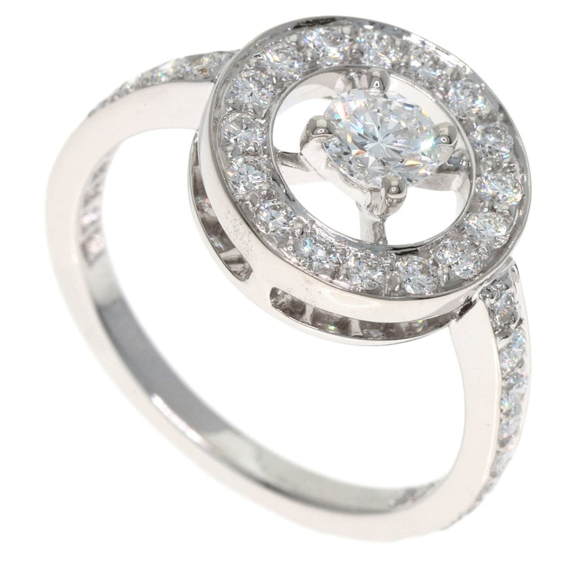 Boucheron Avalonde Diamond Ring #50, 18K White Gold, Women's.: --- Catalog ---Category: SizeJP Size: 10US Size: 5.5Category: DesignType: Band ringStone: DiamondGender: WomenMaterial: White gold (18K)Category: GeneralBrand: Boucheron--- Item List ---Section: Condi