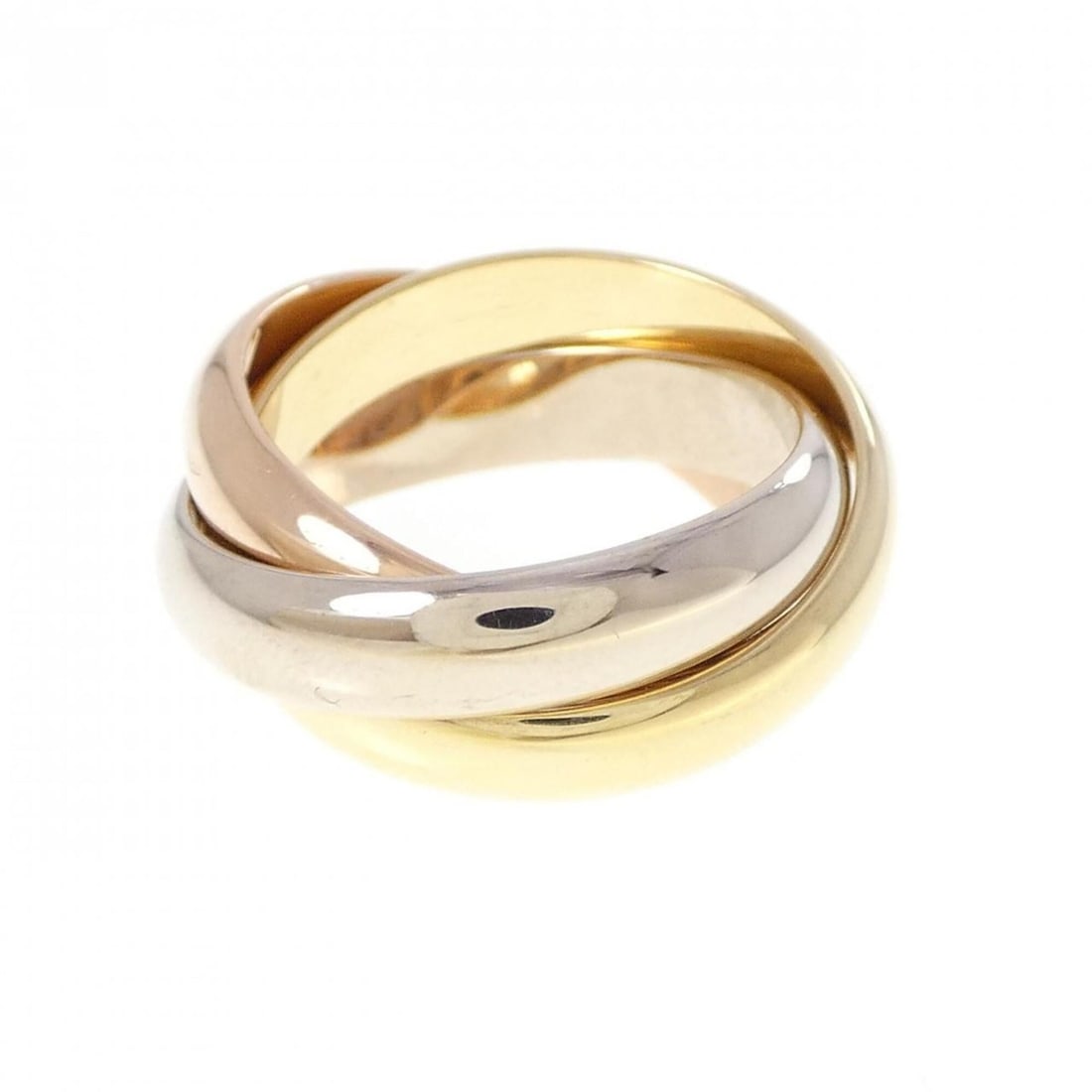Cartier Trinity Ring: --- Catalog ---Category: SizeUS Size: 6Brand Size: 51Category: DesignType: Band ringColor: Pink gold, White gold, Yellow goldGender: WomenMaterial: Pink gold (18K), White gold (18K), Yellow gold