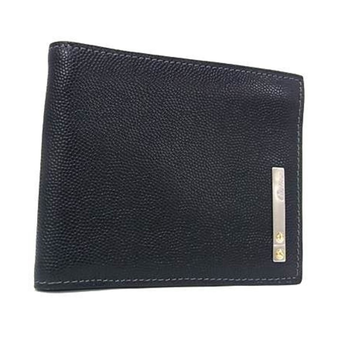 Cartier Santos de Bi-fold Wallet L3000773 Black Leather Men's Billfold: --- Catalog ---Category: SizeSize (HxWxD): 11cm x 9.5cm x 1cm / 4.33'' x 3.74'' x 0.39''Category: DesignType: Wallet (bi-fold)Color: BlackGender: MenMaterial: Leather Category: GeneralMPN: