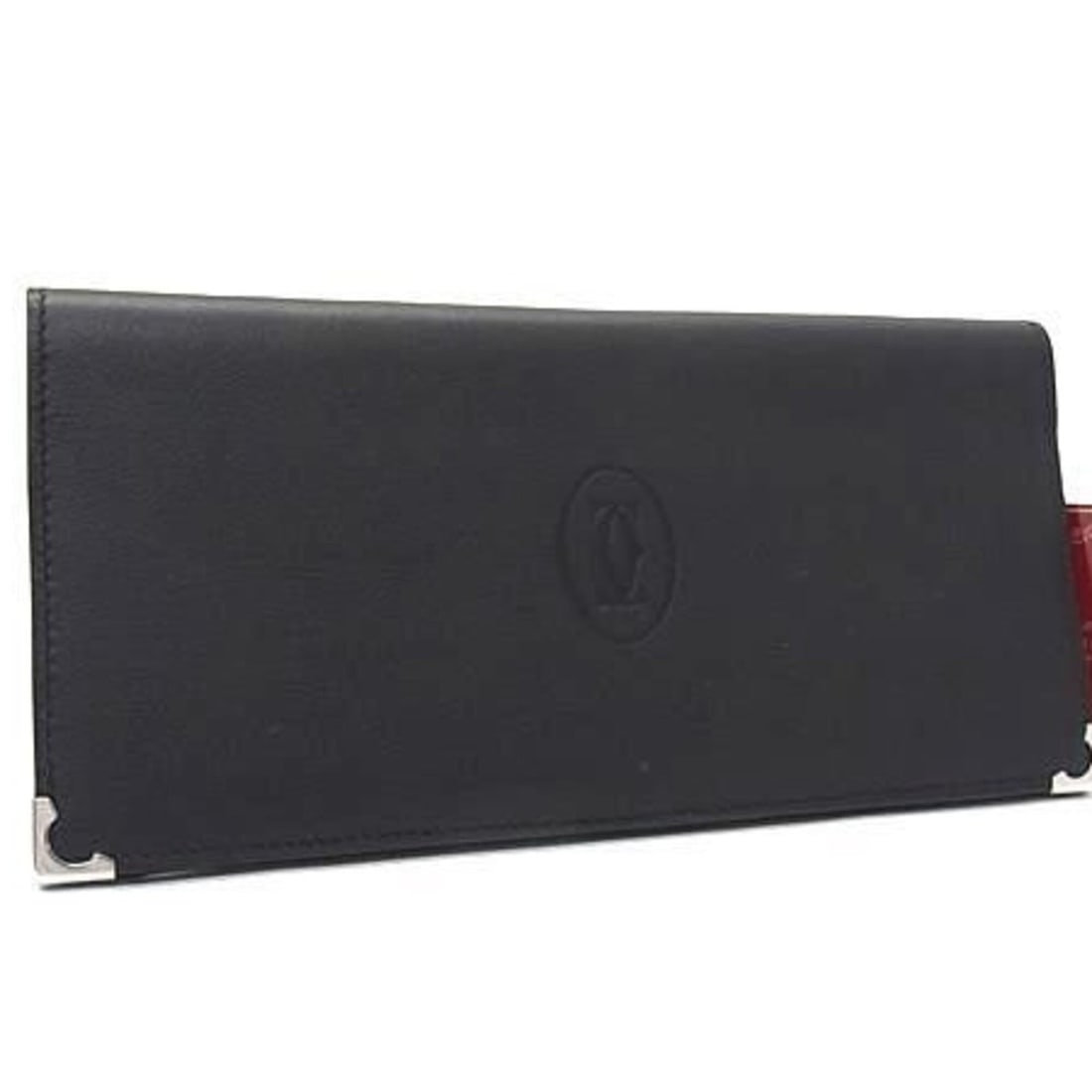 Cartier Long Wallet Cabochon de L3000583 Black Leather Men's Billfold: --- Catalog ---Category: SizeSize (HxWxD): 9.2cm x 18.7cm x 1cm / 3.62'' x 7.36'' x 0.39''Category: DesignType: Long wallet (bi-fold)Color: BlackGender: MenMaterial: Leather Category: GeneralLine: