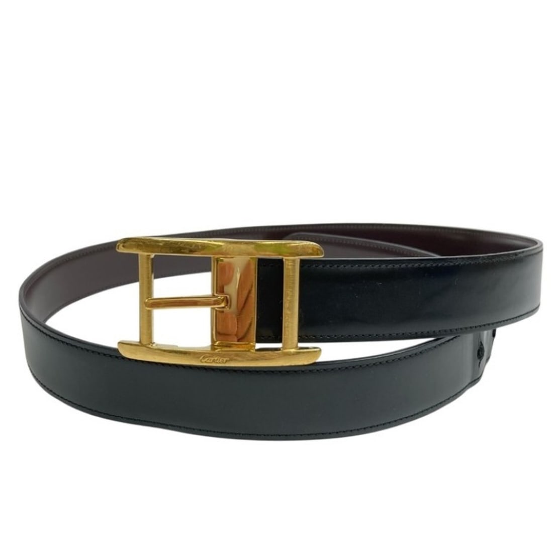 Cartier Tank American style belt, black and brown leather, reversible, for men women.: --- Catalog ---Category: SizeWidth: 2.9cm / 1.14''Length: 82.5cm - 92.5cm / 32.48'' - 36.41''Category: DesignType: Standard beltColor: Black, BrownGender: Men,WomenMaterial (Strap): Leather Category: 