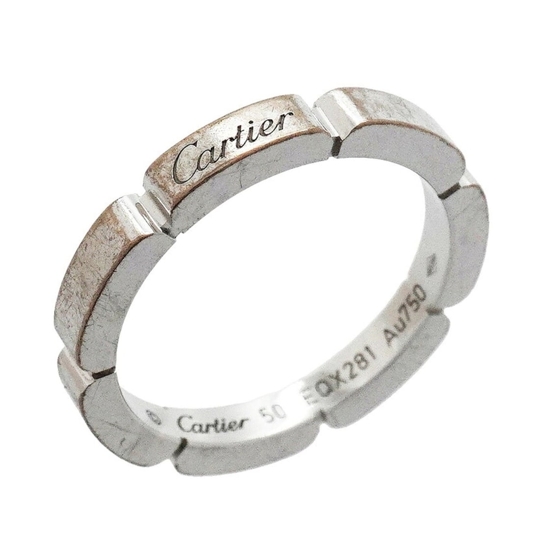 Cartier Maillon Panthère Ring, 18K White Gold, Size 50, Ladies': --- Catalog ---Category: SizeUS Size: 5.5Brand Size: 50Category: DesignType: Band ringGender: WomenMaterial: White gold (18K)Category: GeneralBrand: Cartier--- Item List ---Section: ConditionRanking: