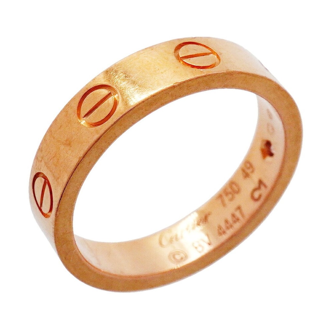 Cartier Mini Love Ring, 1PD, 18KPG Pink Gold, Diamond, Size 49, Women's: --- Catalog ---Category: SizeUS Size: 5Brand Size: 49Category: DesignType: Band ringStone: DiamondGender: WomenMaterial: Pink gold (18K)Category: GeneralBrand: Cartier--- Item List ---Section: