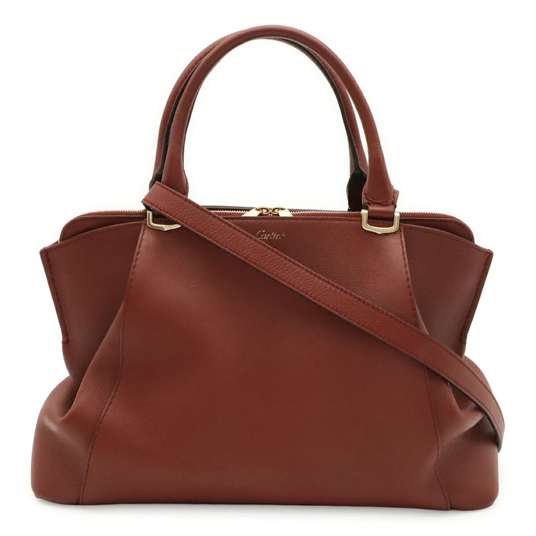 Cartier C de Handbag Shoulder Bag Leather Bordeaux L1001829: --- Catalog ---Category: SizeSize (HxWxD): 22.5cm x 33.5cm x 13cm / 8.85'' x 13.18'' x 5.11''Category: DesignType: Handbag, Shoulder bagColor: BordeauxGender: WomenMaterial: Leather Category: