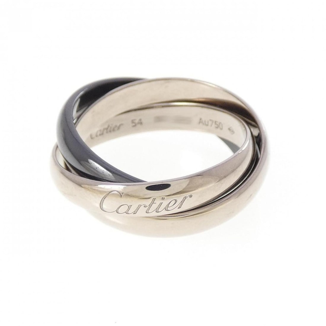Cartier Classic Trinity Ring: --- Catalog ---Category: SizeUS Size: 7Brand Size: 54Category: DesignType: Band ringGender: WomenMaterial: Ceramic, White gold (18K)Category: GeneralMPN: B4234100Brand: Cartier--- Item List