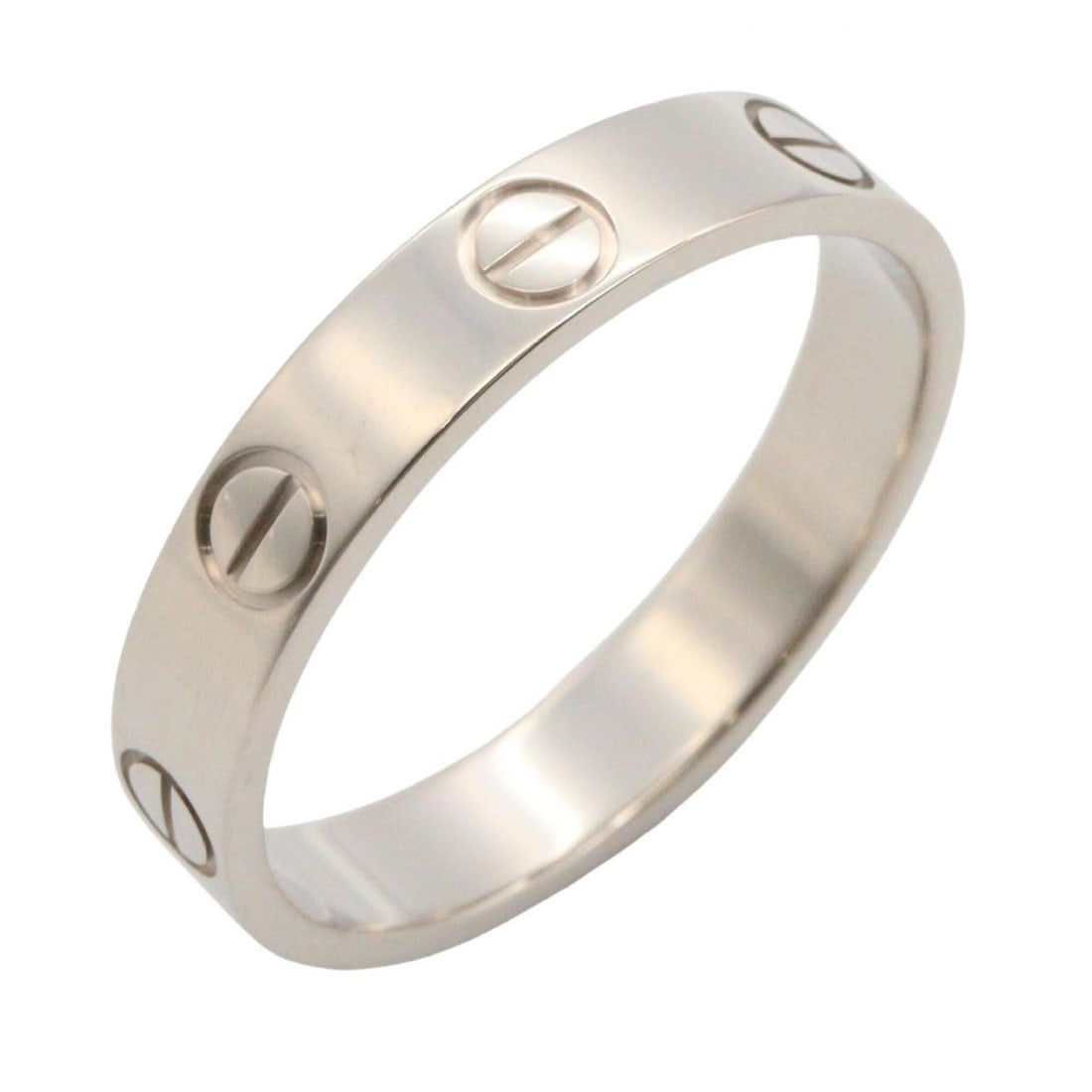 Cartier Mini Love Ring, 18K White Gold (18KWG), Women's, Silver Tone, B4085100: --- Catalog ---Category: SizeJP Size: 11US Size: 6Category: DesignType: Band ringColor: SilverGender: WomenMaterial: White gold (18K)Category: GeneralMPN: B4085100Brand: Cartier--- Item List ---Sectio
