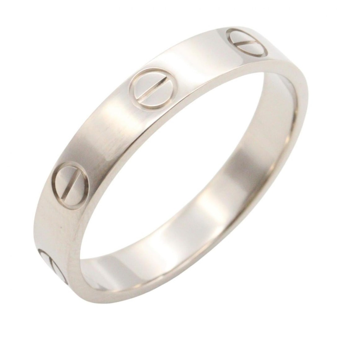 Cartier Mini Love Ring, 18K White Gold (18KWG), Women's, Silver Tone, B4085100: --- Catalog ---Category: SizeJP Size: 14US Size: 7Category: DesignType: Band ringColor: SilverGender: WomenMaterial: White gold (18K)Category: GeneralMPN: B4085100Brand: Cartier--- Item List ---Sectio