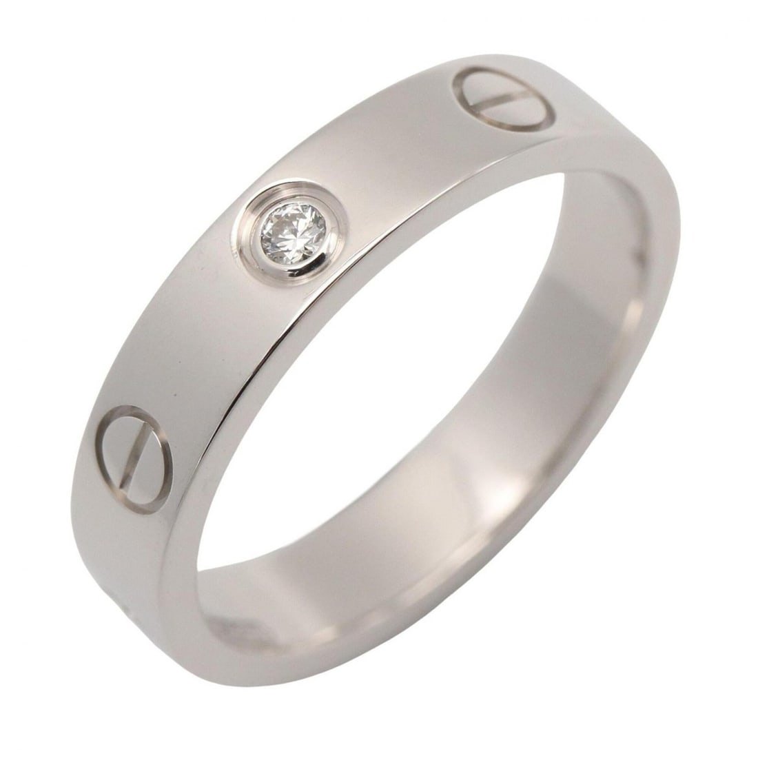 Cartier Mini Love Ring, 1PD (18K White Gold), Diamond, Women's, Clear/Silver Tone, B4050500: --- Catalog ---Category: SizeJP Size: 10.5US Size: 5.5Category: DesignType: Band ringColor: Clear, SilverStone: DiamondGender: WomenMaterial: White gold (18K)Category: GeneralMPN: B4050500Brand: Carti