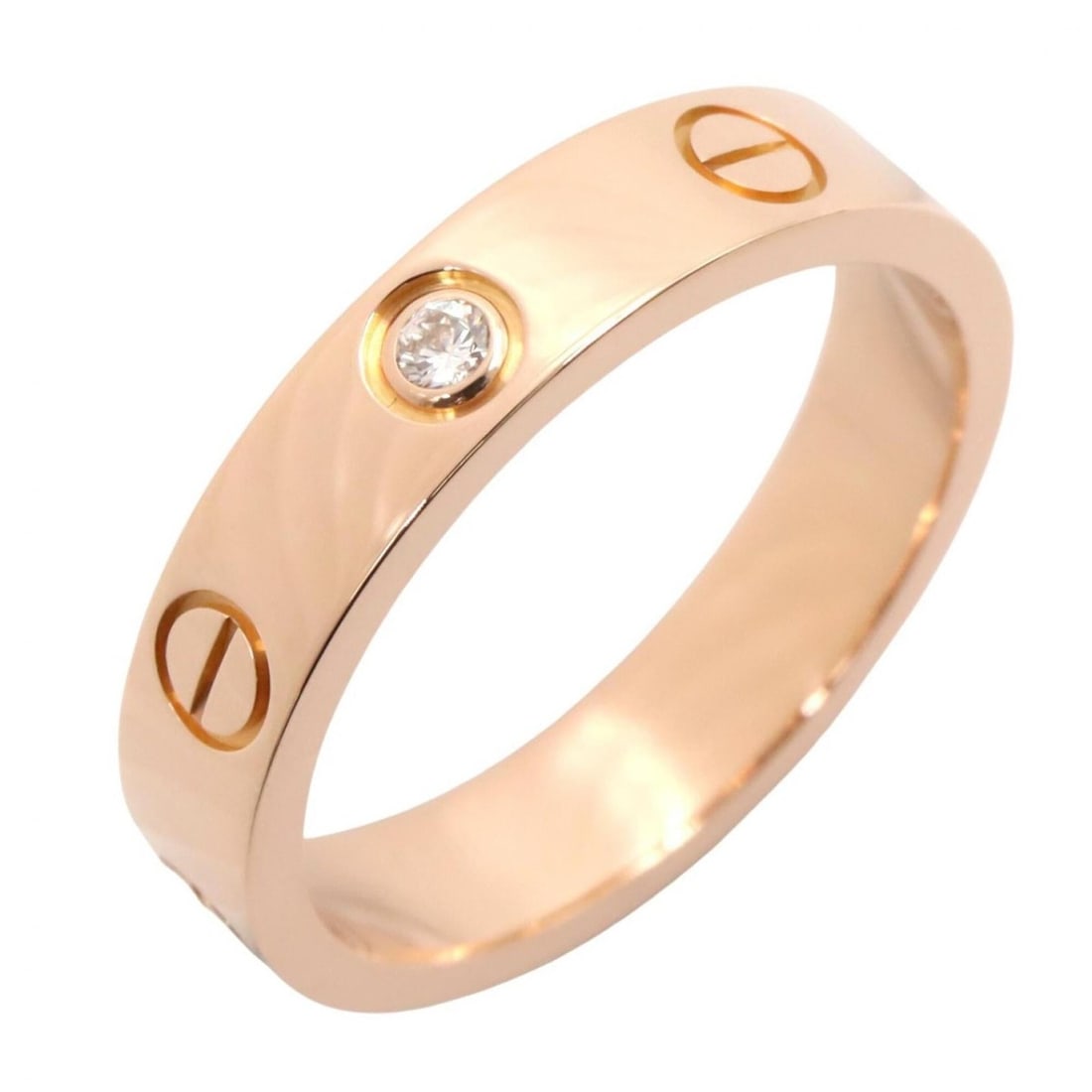 Cartier Mini Love Ring 1PD Ring, Jewelry, 18KPG (Pink Gold), Diamond, Women's, Gold Tone, Clear: --- Catalog ---Category: SizeJP Size: 9.5US Size: 5Category: DesignType: Band ringColor: Clear, GoldStone: DiamondGender: WomenMaterial: Pink gold (18K)Category: GeneralMPN: B4050700Brand: Cartier--- 