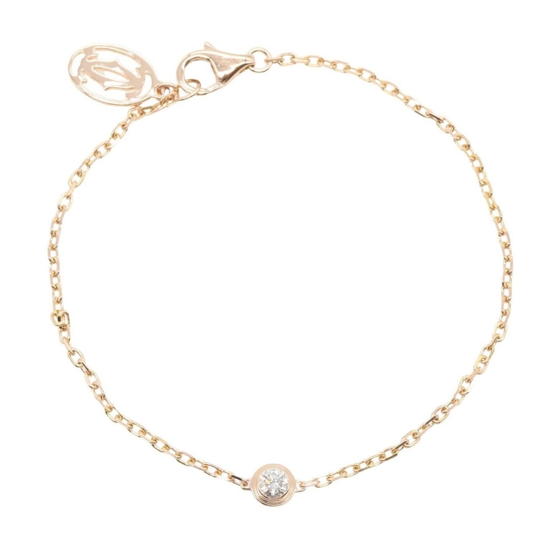 Cartier d'Amour SM Bracelet - 18K Pink Gold (PG) with Diamonds Women's Tone, Clear Tone: --- Catalog ---Category: SizeLength: 14.5cm / 5.7''Category: DesignType: Charm braceletColor: Clear, GoldStone: DiamondGender: WomenMaterial: Pink gold (18K)Category: GeneralBrand: Cartier--- Item Lis