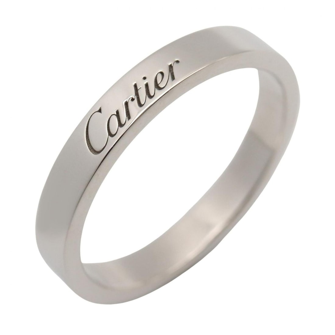 Cartier C de Ring, Platinum (Pt950), Silver Tone, for Men and Women.: --- Catalog ---Category: SizeJP Size: 13.5US Size: 6.5Category: DesignType: Band ringColor: SilverGender: Men,WomenMaterial: Platinum 950Category: GeneralBrand: Cartier--- Item List ---Section: Condit