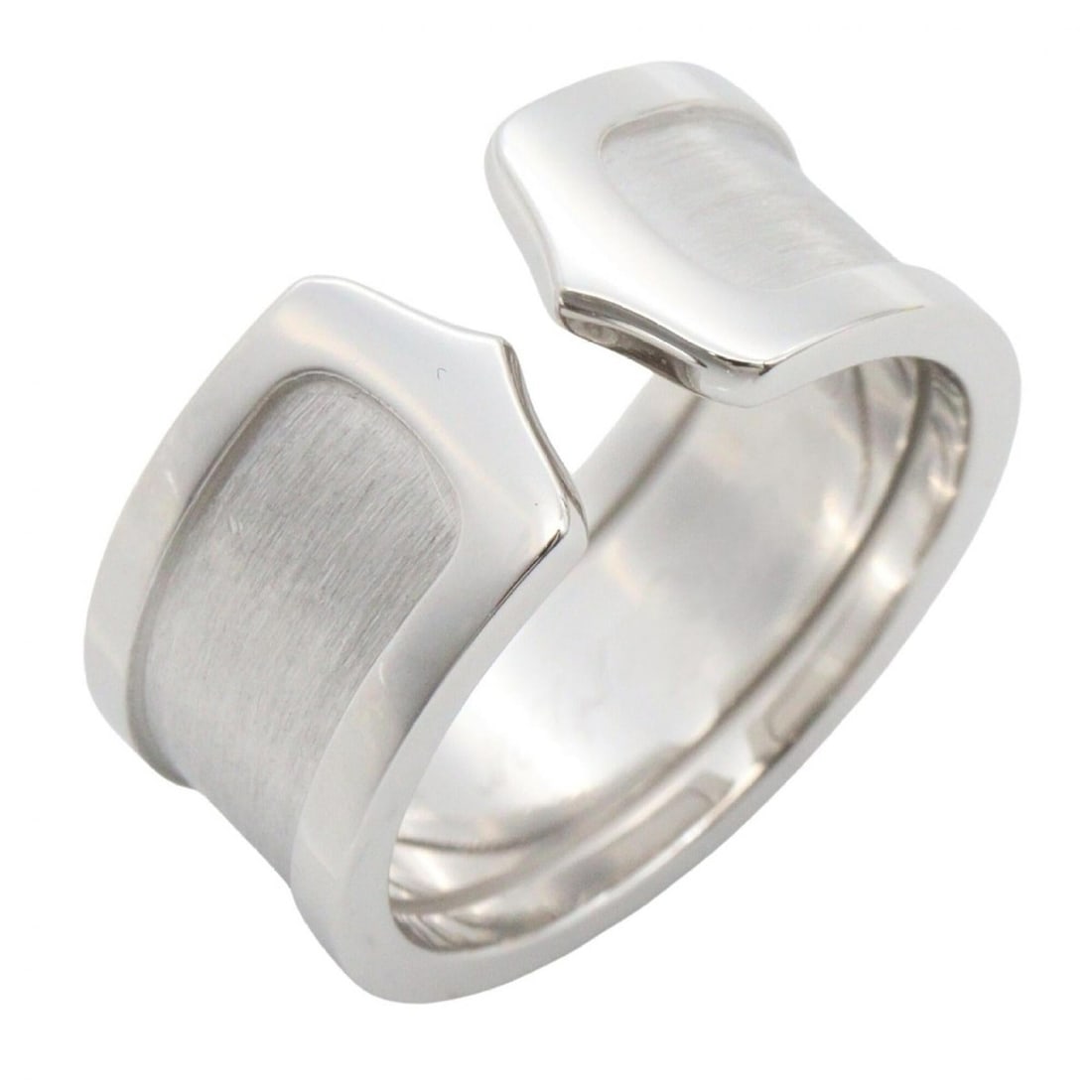 Cartier C2 Ring, Large, 18K White Gold (18KWG), Men's/Women's, Silver Tone: --- Catalog ---Category: SizeJP Size: 16US Size: 8Category: DesignType: Band ringColor: SilverGender: Men,WomenMaterial: White gold (18K)Category: GeneralBrand: Cartier--- Item List ---Section: Condit