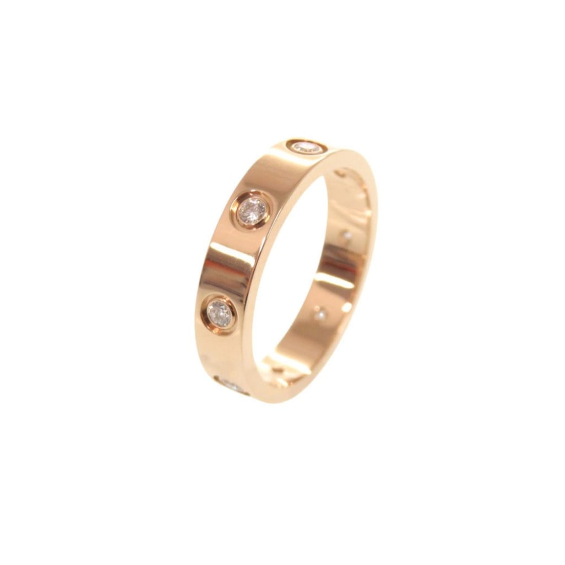Cartier Mini Love Ring, Full Diamond, 18KPG (750PG), Size 50, Pink Gold Jewelry, 1356CARTIER: --- Catalog ---Category: SizeJP Size: 10US Size: 5.5Category: DesignType: Band ringColor: Pink goldGender: WomenMaterial: Pink gold (18K)Category: GeneralBrand: Cartier--- Item List ---Section: Condit