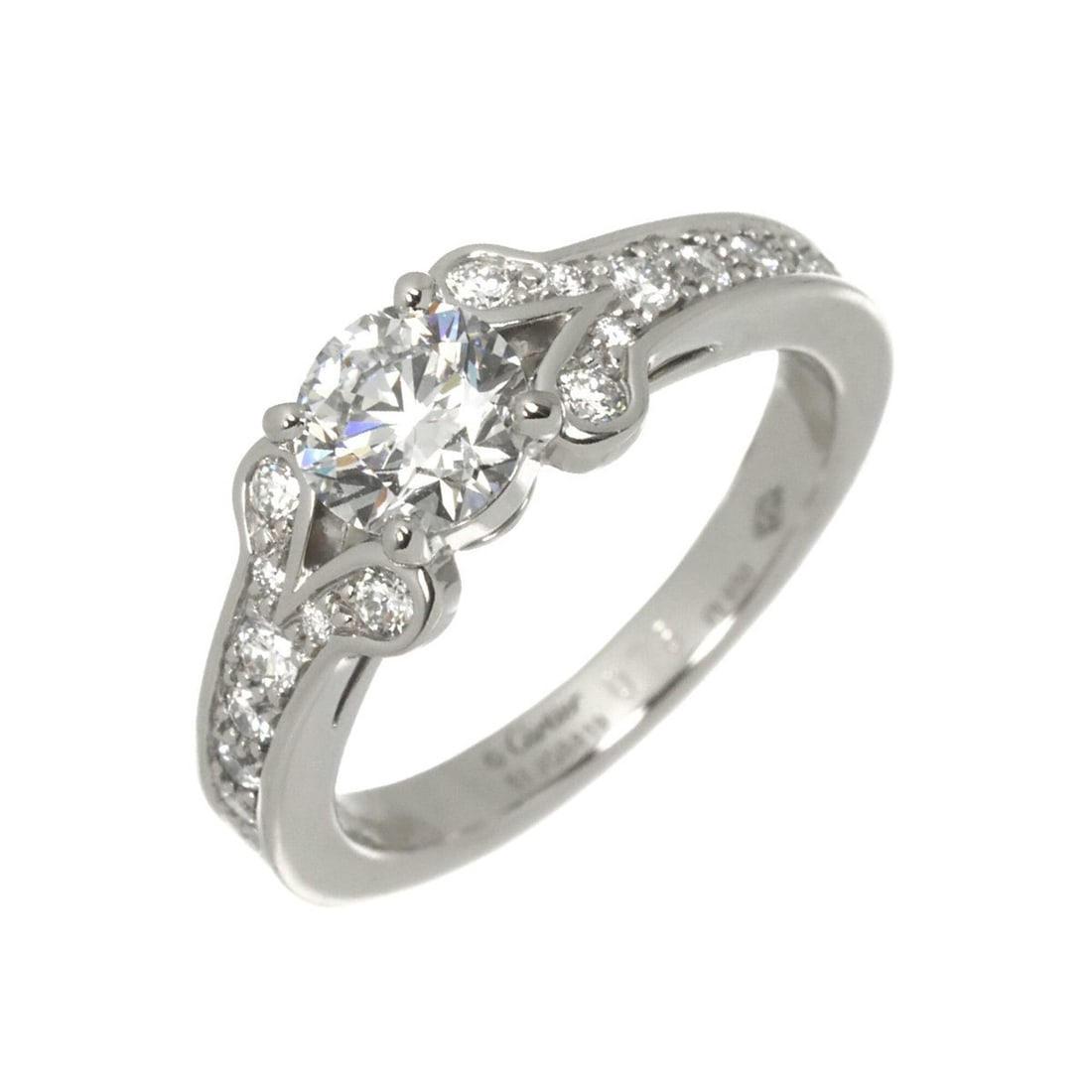 Cartier Ballerine Diamond Ring, 0.76ct, E VS1, 3EX, Size #51, Platinum.: --- Catalog ---Category: SizeUS Size: 6Brand Size: 51Category: DesignType: Band ringGender: WomenMaterial: Platinum 950Category: GeneralBrand: Cartier--- Item List ---Section: ConditionRanking: Rank S