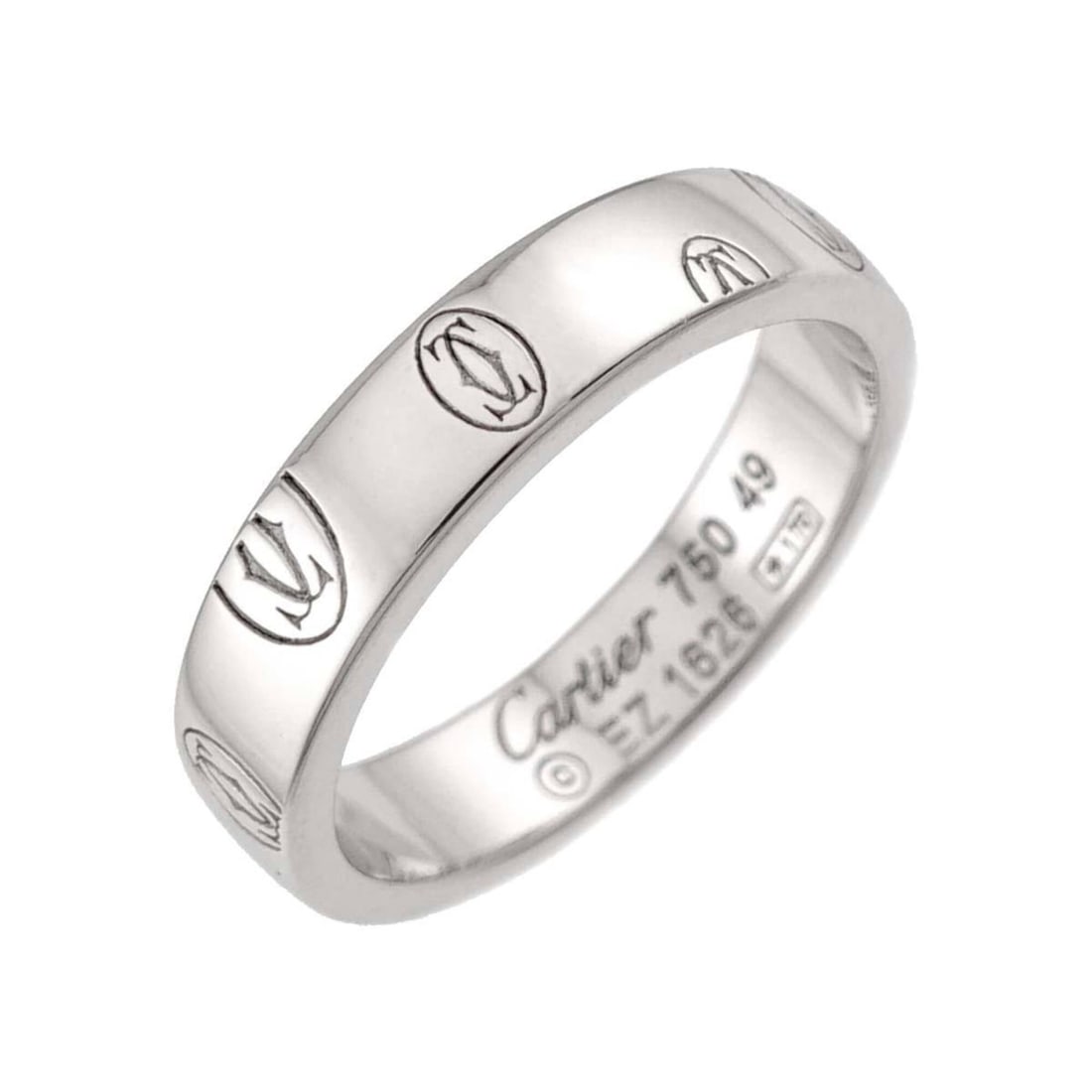 Cartier Happy Birthday Ring SM #49 18K WG White Gold 750 Logo: --- Catalog ---Category: SizeUS Size: 5Brand Size: 49Category: DesignType: Band ringGender: WomenMaterial: White gold (18K)Category: GeneralBrand: Cartier--- Item List ---Section: ConditionRanking: