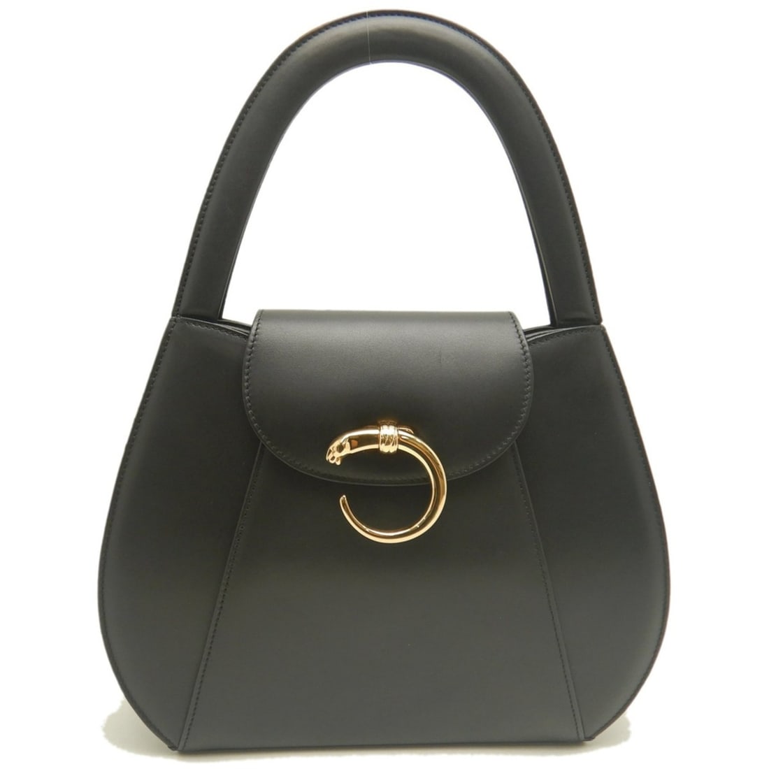 CARTIER Panther Panthère Handbag, Leather, Black, Women's, 254182: --- Catalog ---Category: SizeSize (HxWxD): 23cm x 22cm x 7cm / 9.05'' x 8.66'' x 2.75''Category: DesignType: HandbagColor: BlackGender: WomenMaterial: Leather Category: GeneralBrand: Cartier--- Item