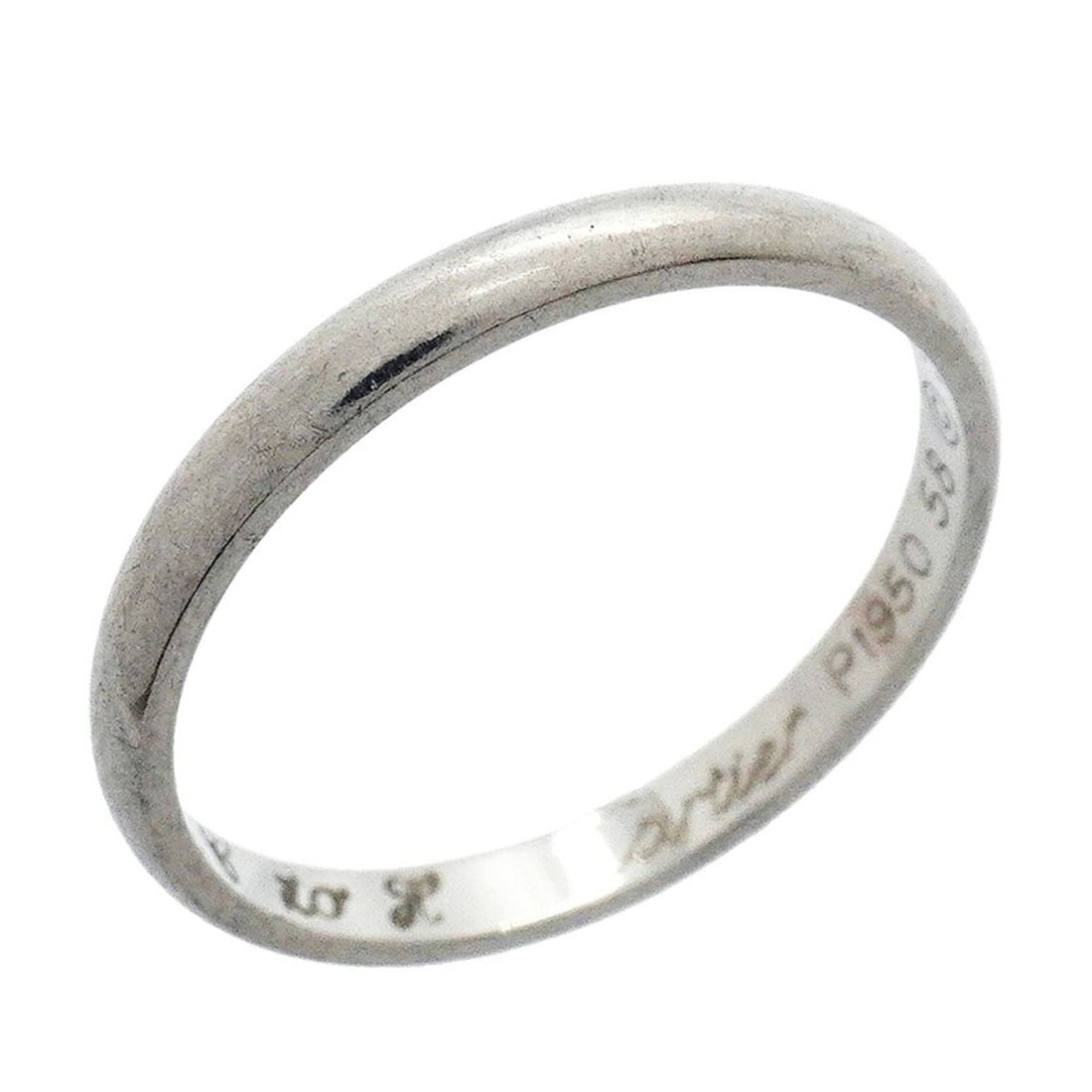 Cartier Classic Ring, Pt950 Platinum, Size #58, Men's: --- Catalog ---Category: SizeUS Size: 9Brand Size: 58Category: DesignType: Band ringGender: MenMaterial: Platinum 950Category: GeneralBrand: Cartier--- Item List ---Section: ConditionRanking: Rank AB