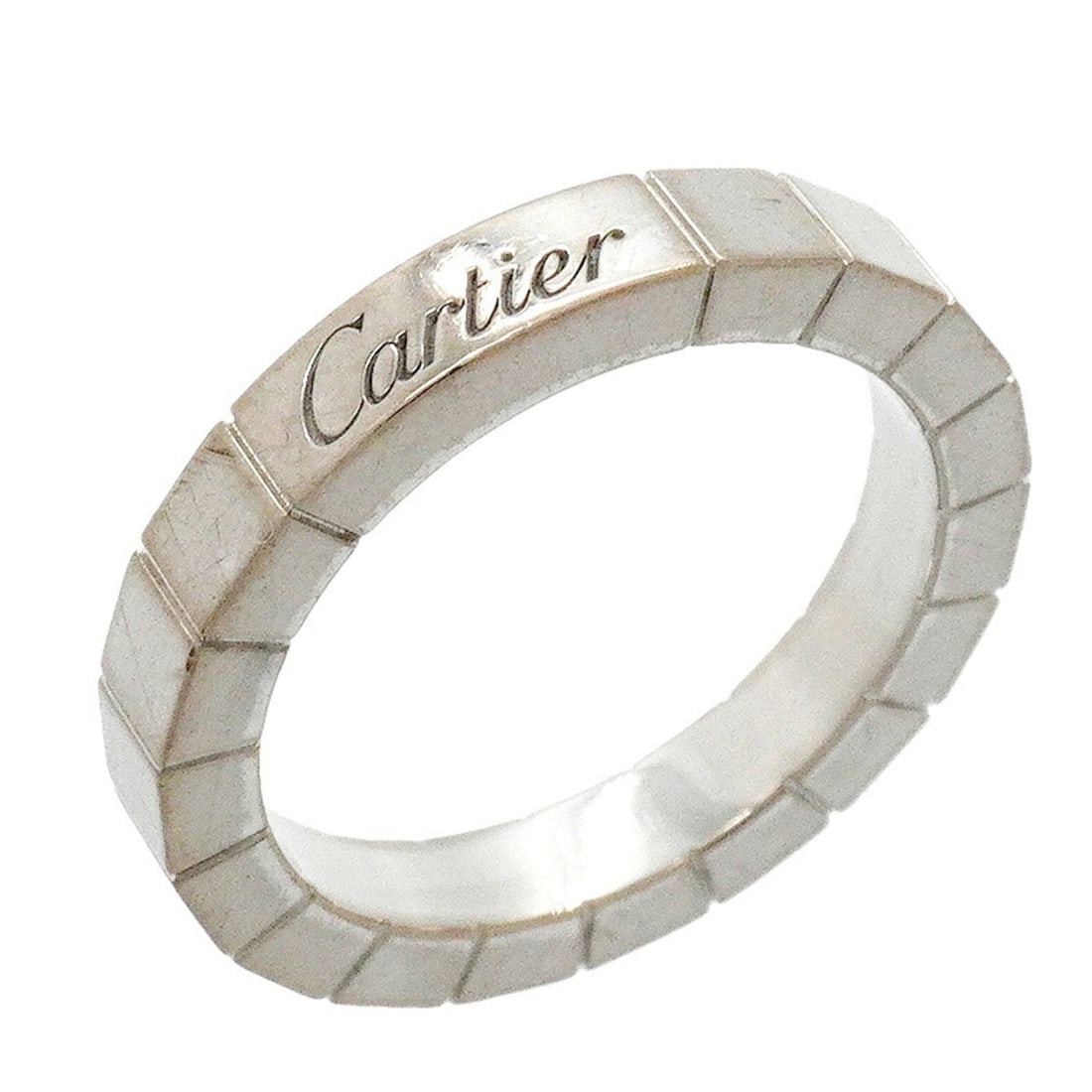 Cartier Lanieres Ring, 18K White Gold, Size 48, Ladies': --- Catalog ---Category: SizeUS Size: 4.5Brand Size: 48Category: DesignType: Band ringGender: WomenMaterial: White gold (18K)Category: GeneralBrand: Cartier--- Item List ---Section: ConditionRanking: 