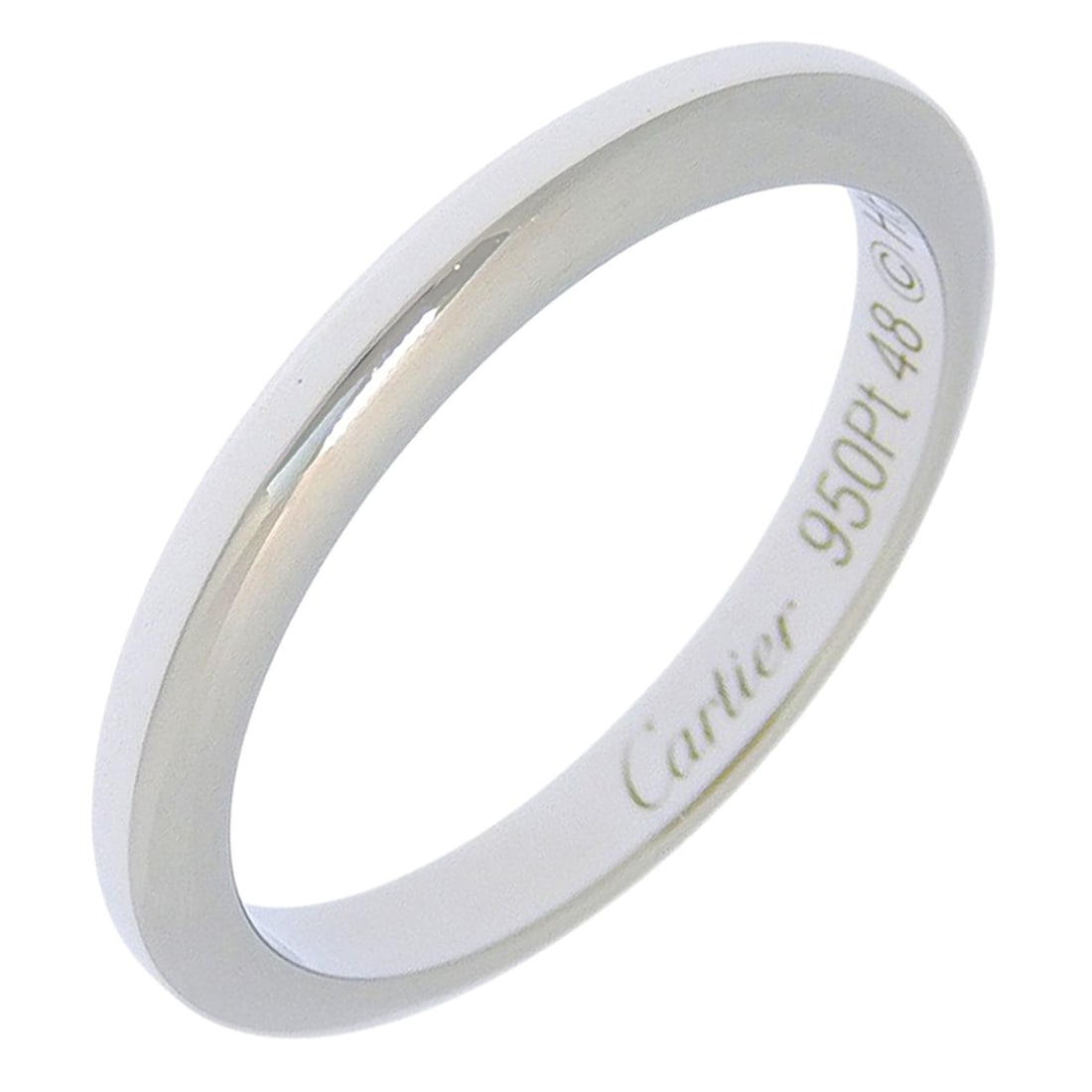 Cartier wedding ring, size 8, made of Pt950 platinum, approximately 3.7g, for women.: --- Catalog ---Category: SizeWidth: 2.2mm / 0.09''Weight: 3.7g / 0.13oz.JP Size: 8US Size: 4.5Inner Diameter: 15.00mm / 0.59''Category: DesignType: Wedding ringGender: WomenMaterial: Platinum