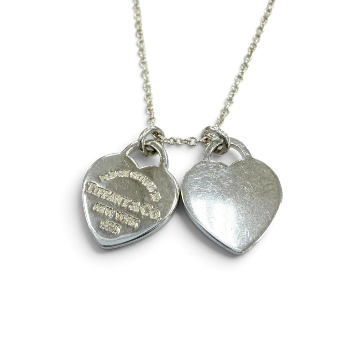 TIFFANY&Co. Tiffany & Co. Return to Mini Double Heart Tag Necklace, 925 Sterling Silver, Weight: --- Catalog ---Category: SizePendant Size: 12mm x 10mm / 0.47'' x 0.39''Neck Circumference: 40.5 cm / 15.94''Category: DesignColor: SilverGender: WomenMaterial: Silver 925Necklace Type: NecklaceCatego