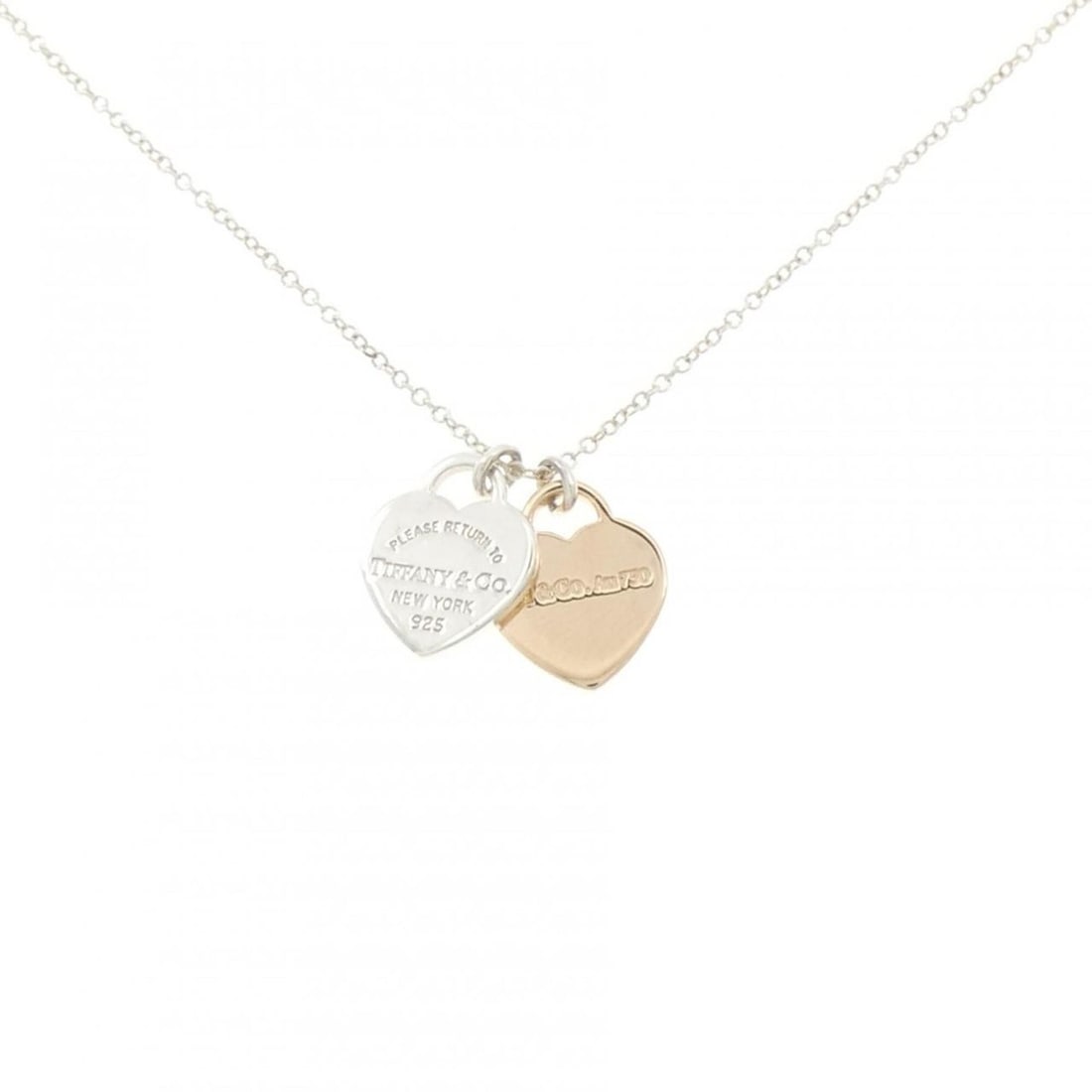 Tiffany & Co. Return to Double Heart Necklace: --- Catalog ---Category: SizePendant Size: 13.6mm x 9.9mm / 0.53'' x 0.38''Neck Circumference: 47 cm / 18.5''Category: DesignGender: WomenMaterial: Pink gold (18K), Silver 925Pendant Type: