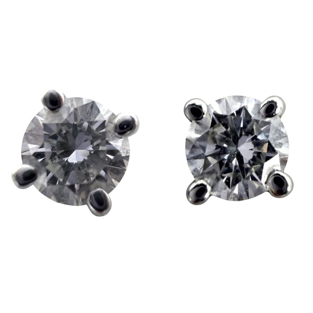 Tiffany & Co. Solitaire Earrings for Women, Platinum 950, Approx. 1.4g (1 of 7)