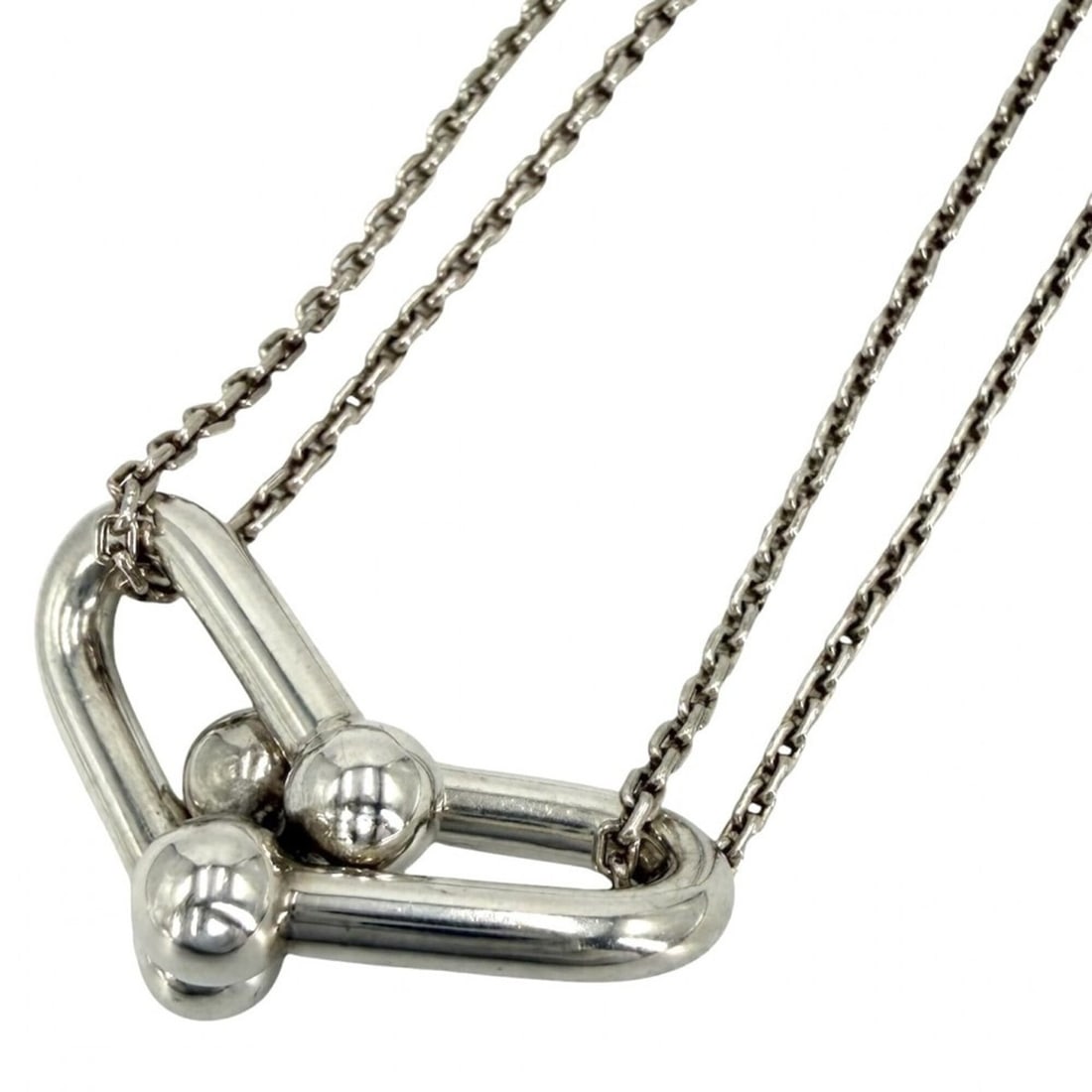 Tiffany & Co. Hardware Double Link Necklace for Men and Women - Jewelry Accessories Sterling Silver: --- Catalog ---Category: SizeWidth: 2mm / 0.08''Weight: 12.2g / 0.43oz.Pendant Size: 12mm x 30mm / 0.47'' x 1.18''Neck Circumference: 40.5 cm / 15.94''Category: DesignGender: Men,WomenMaterial: Silver