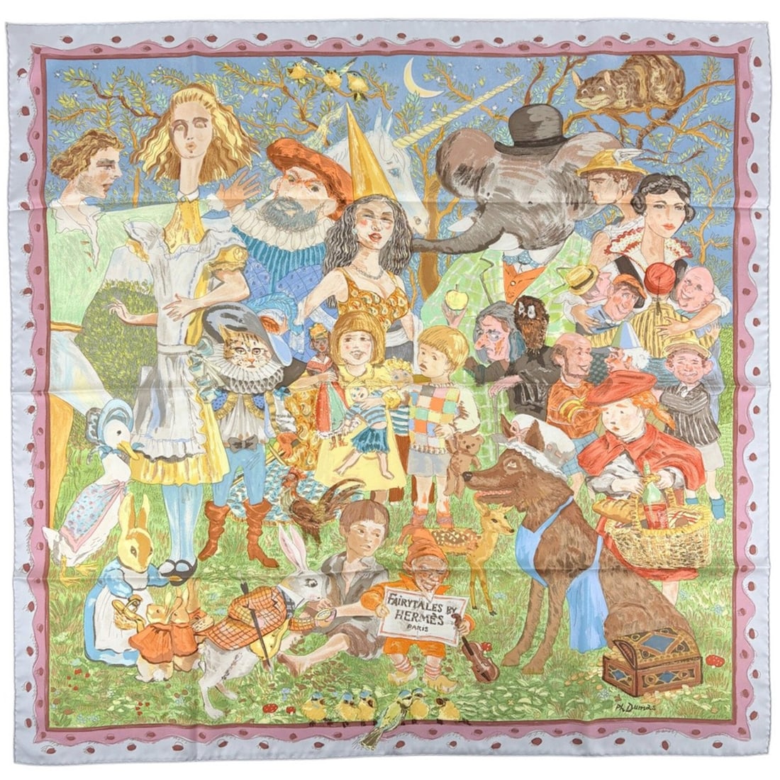 Hermes Carre 90 Fairytales Scarf/Muffler, Silk, Light Blue, Multicolor, Women's: --- Catalog ---Category: SizeSize (LxW): 90cm x 88cm / 35.43'' x 34.64''Category: DesignType: ScarfColor: Light blue, Multi-colorGender: WomenMaterial: Silk Category: GeneralBrand: Hermes--- Item List