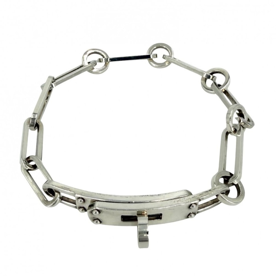 Hermes Men's Chain Bracelet Kelly Chaine Simple Tour Accessory Jewelry Size 19 HERMES Sterling: --- Catalog ---Category: SizeLength: 20cm / 7.87''Category: DesignType: Charm braceletColor: SilverGender: MenMaterial: Silver 925Category: GeneralBrand: Hermes--- Item List ---Section: ConditionRanki